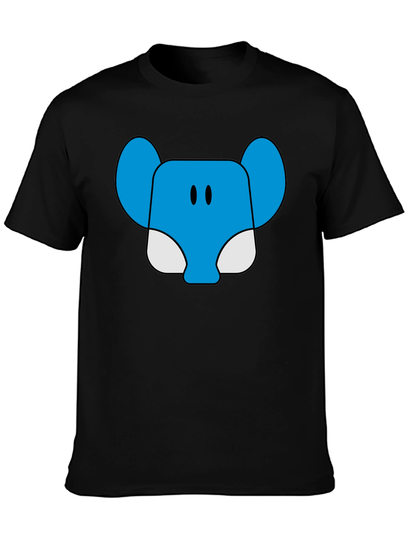 Blue Elephant Cartoon Graphic T-Shirt