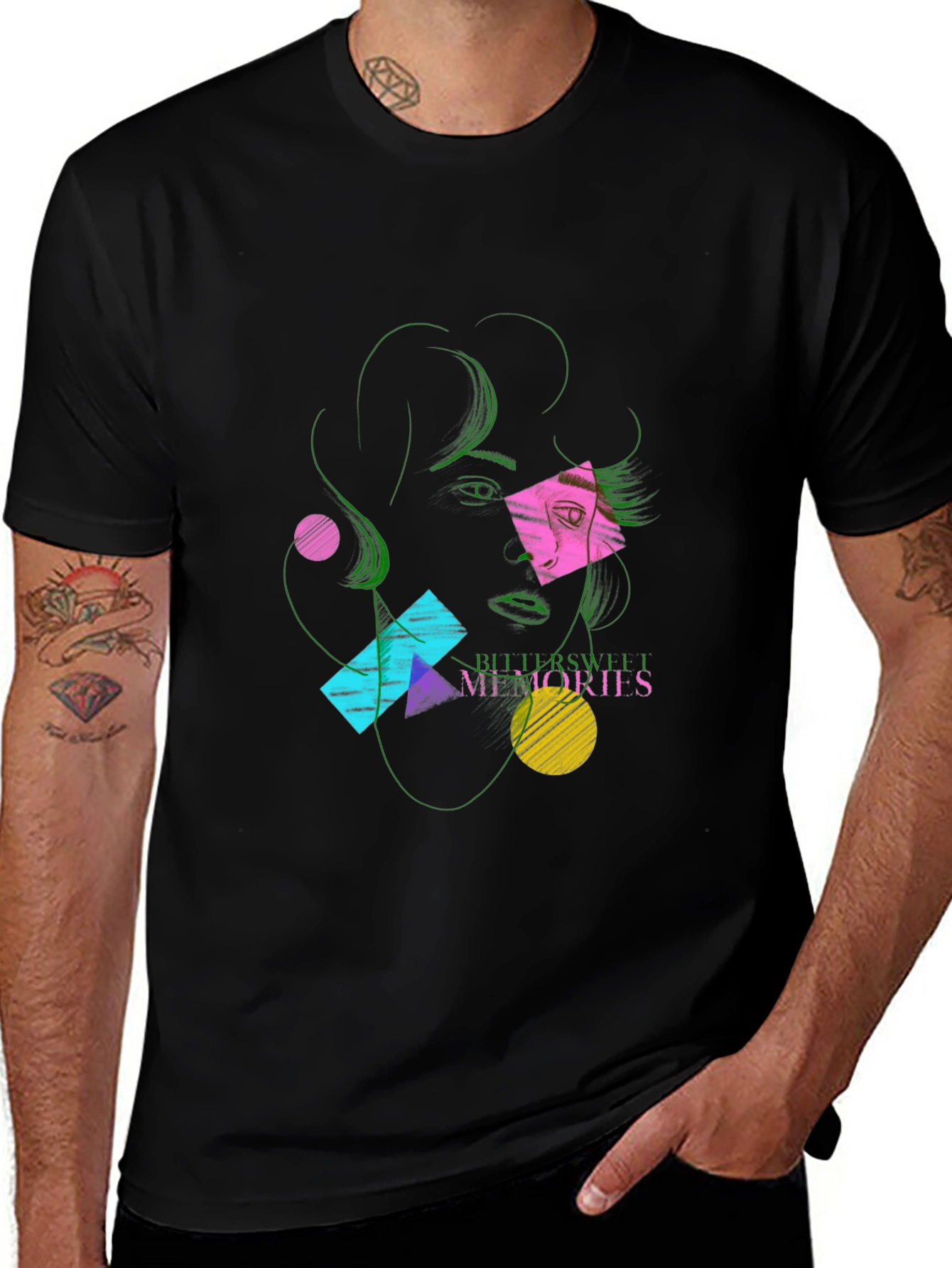 Retro Geometric Graphic T-Shirt