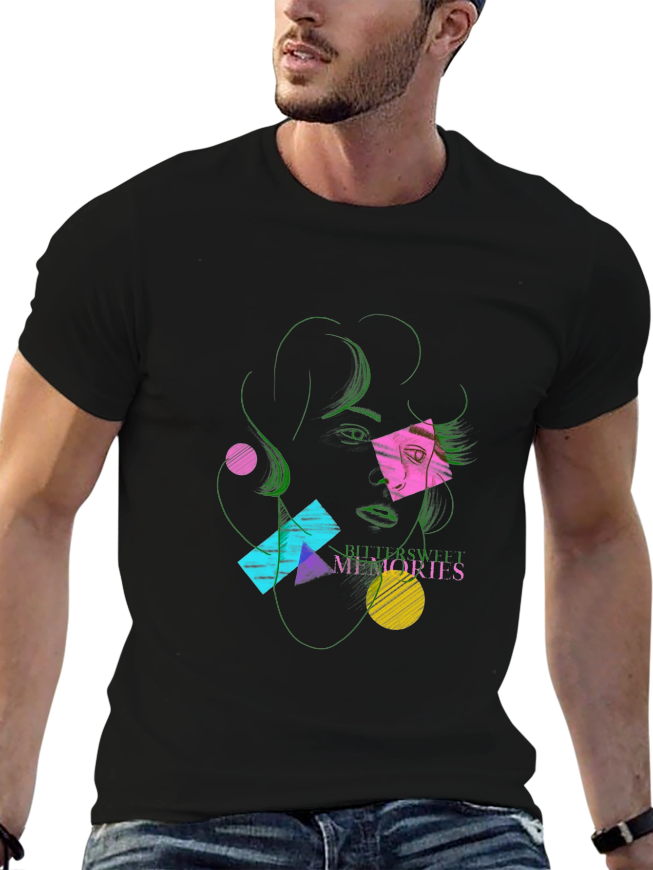 Retro Geometric Graphic T-Shirt
