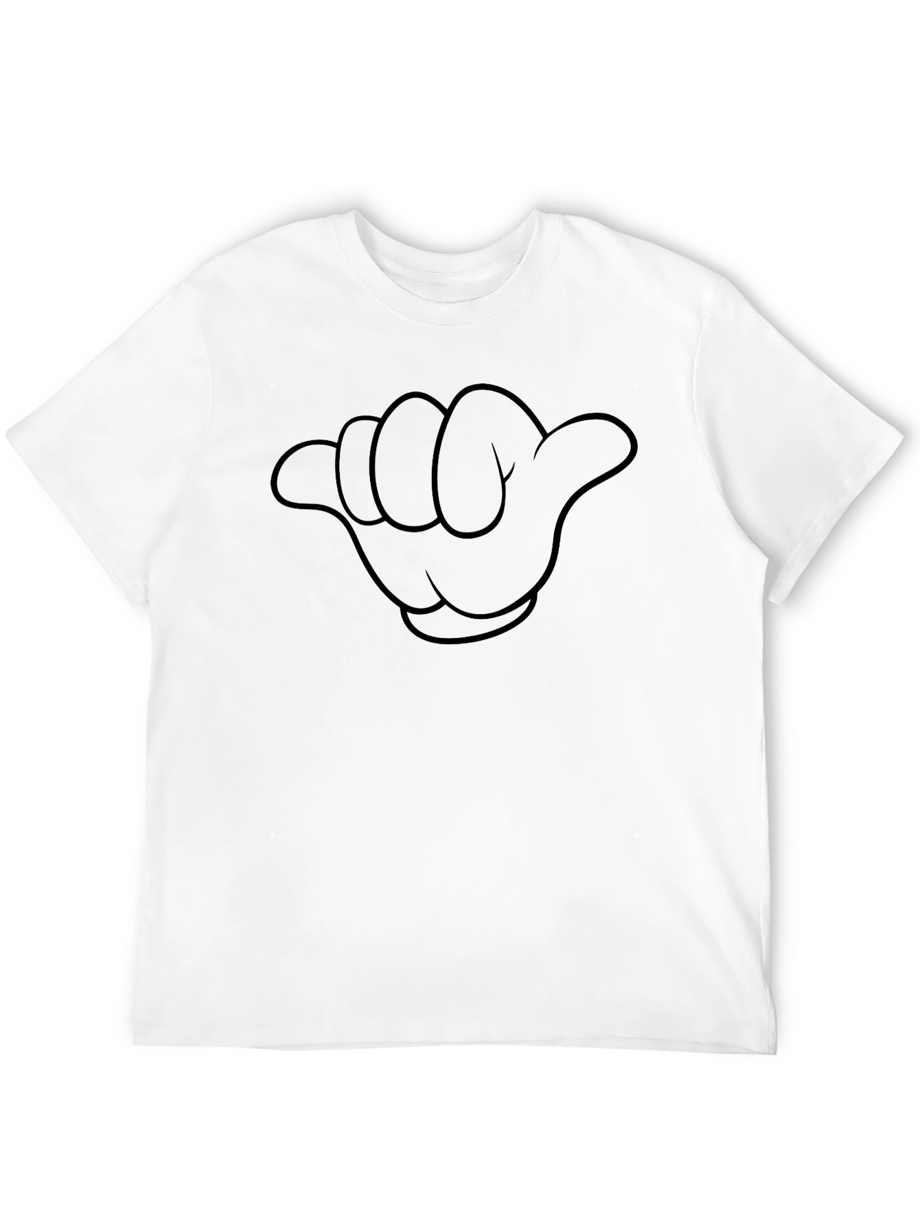Black Shaka Hand Graphic T-Shirt - Casual Style