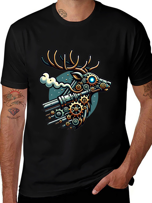 Steampunk Deer Graphic T-Shirt