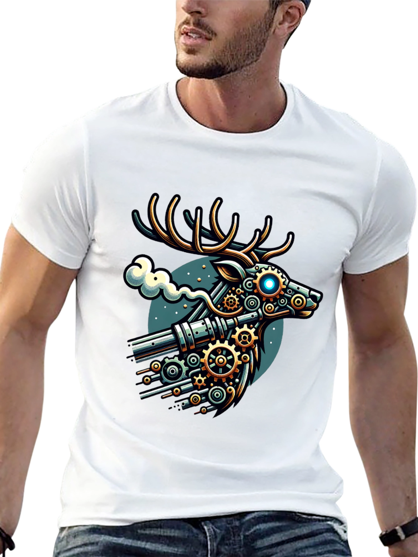Steampunk Deer Graphic T-Shirt