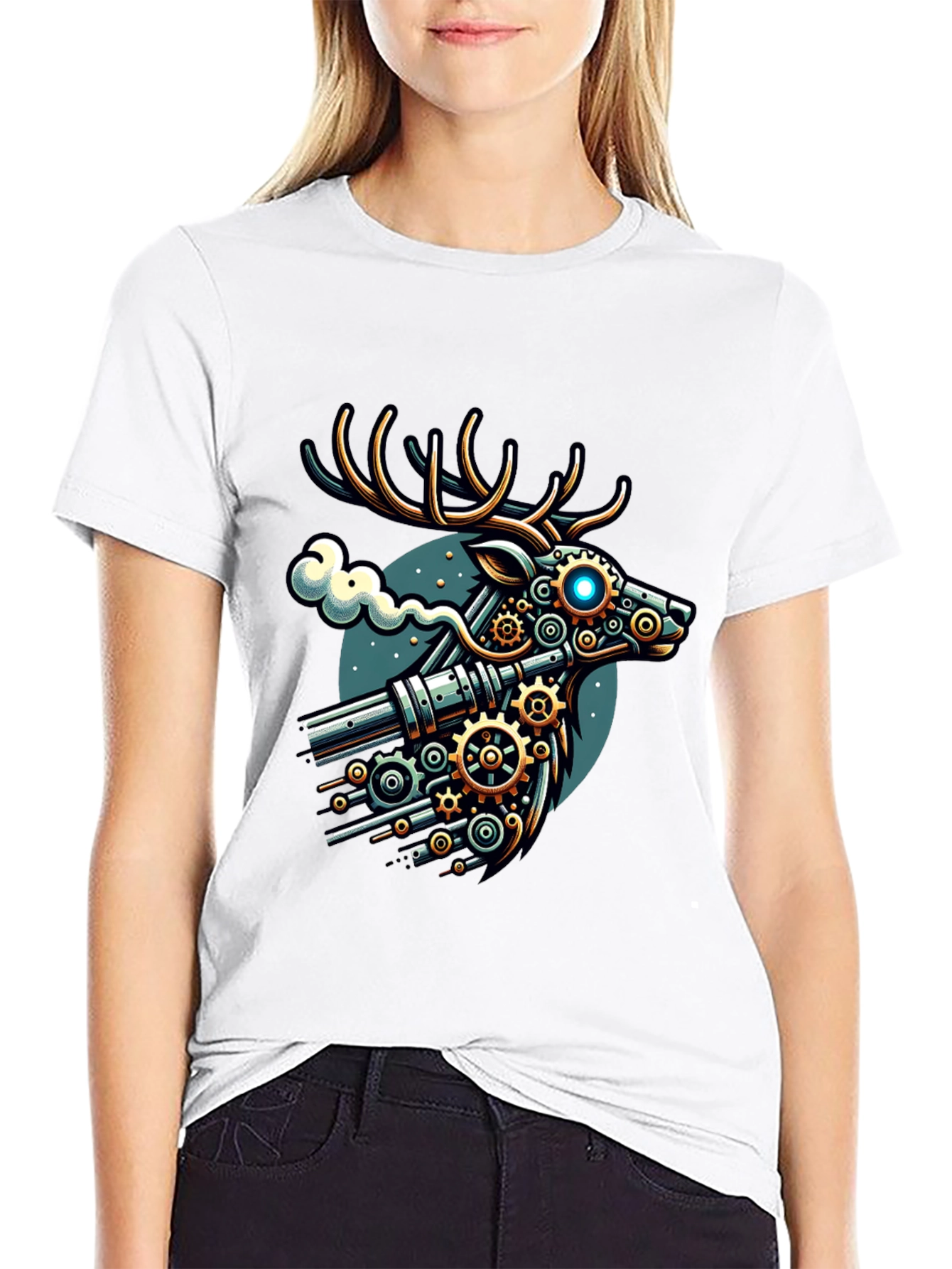 Steampunk Deer Graphic T-Shirt