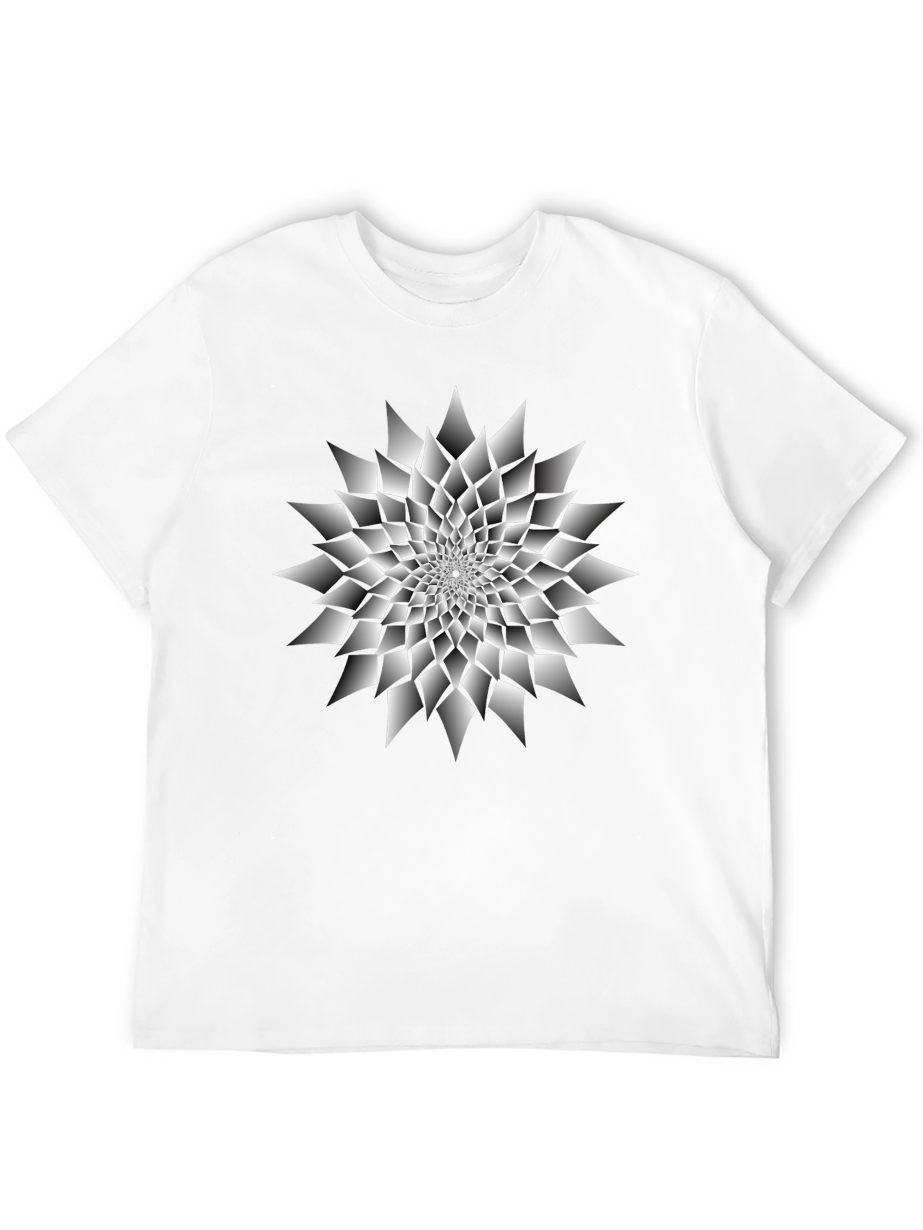 Abstract Geometric Design Black T-Shirt