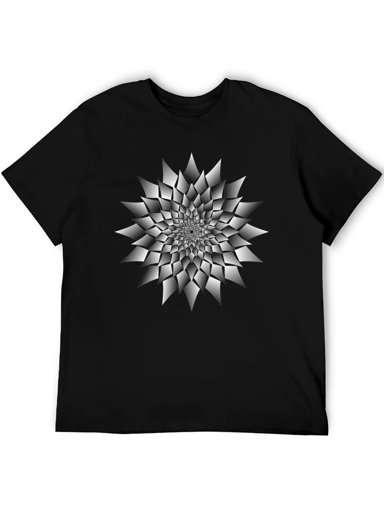 Abstract Geometric Design Black T-Shirt