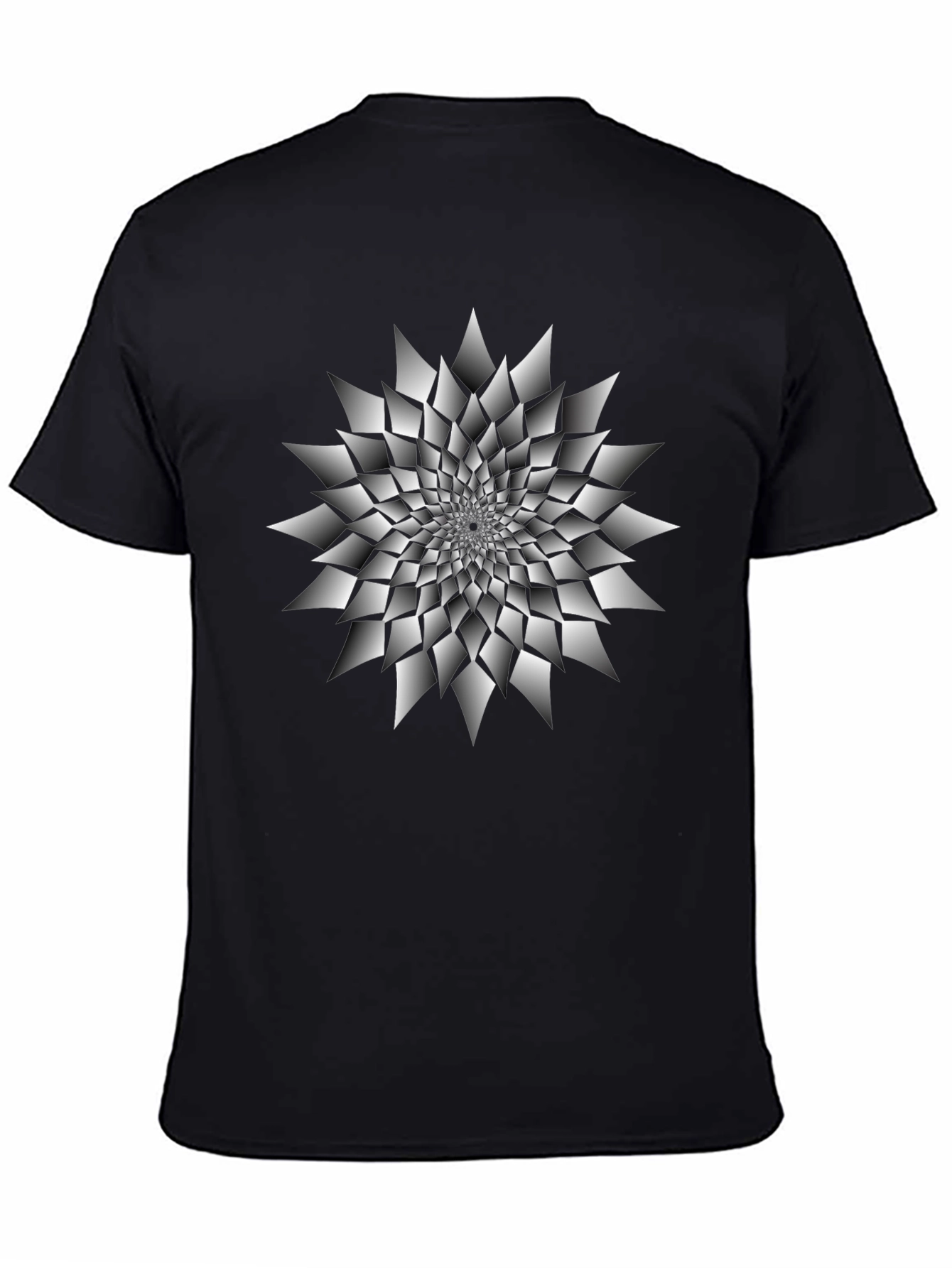 Abstract Geometric Design Black T-Shirt