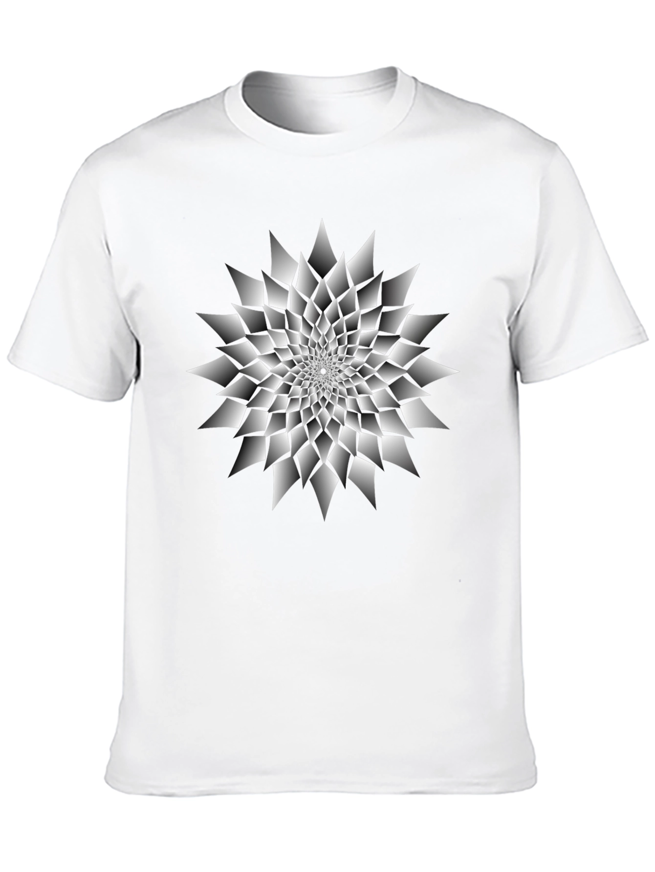 Abstract Geometric Design Black T-Shirt