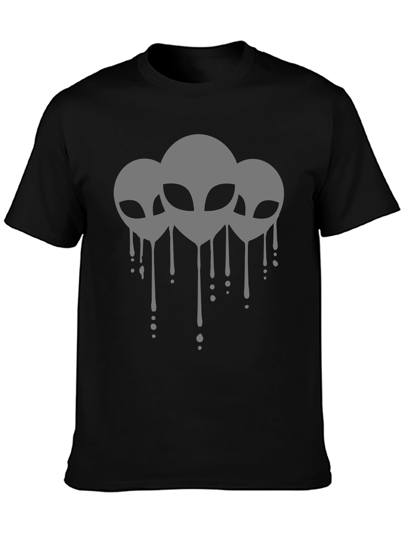 Alien Drip Graphic Tee - Black Crew Neck T-Shirt