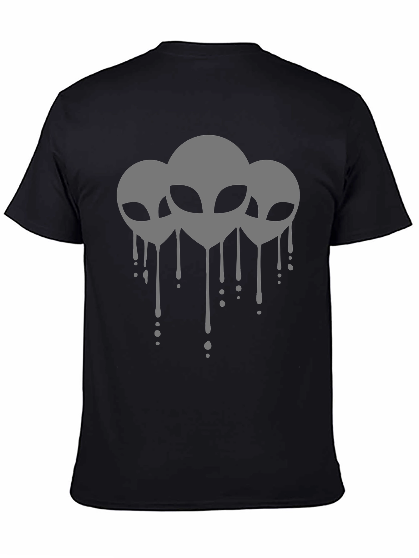 Alien Drip Graphic Tee - Black Crew Neck T-Shirt