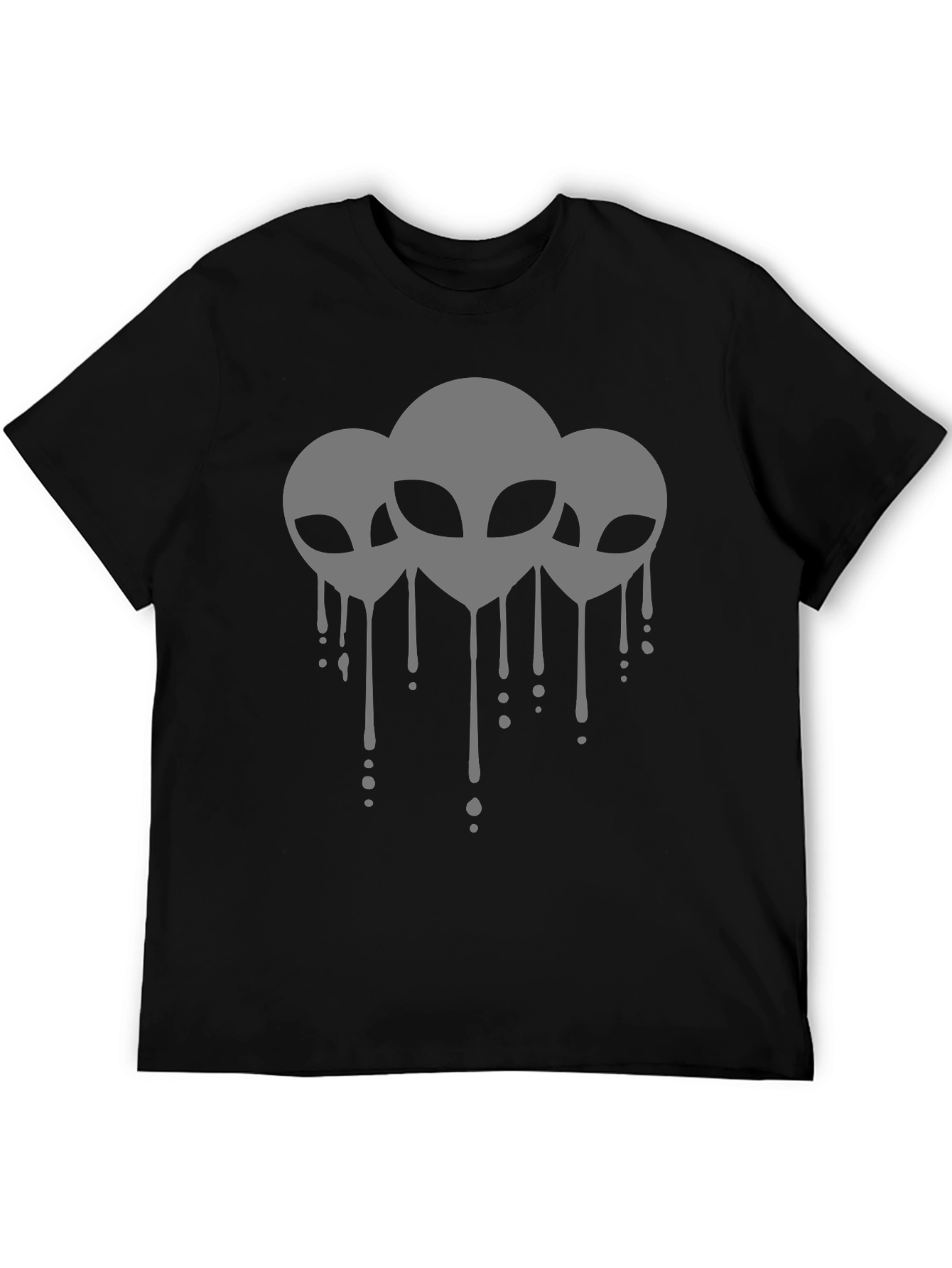 Alien Drip Graphic Tee - Black Crew Neck T-Shirt