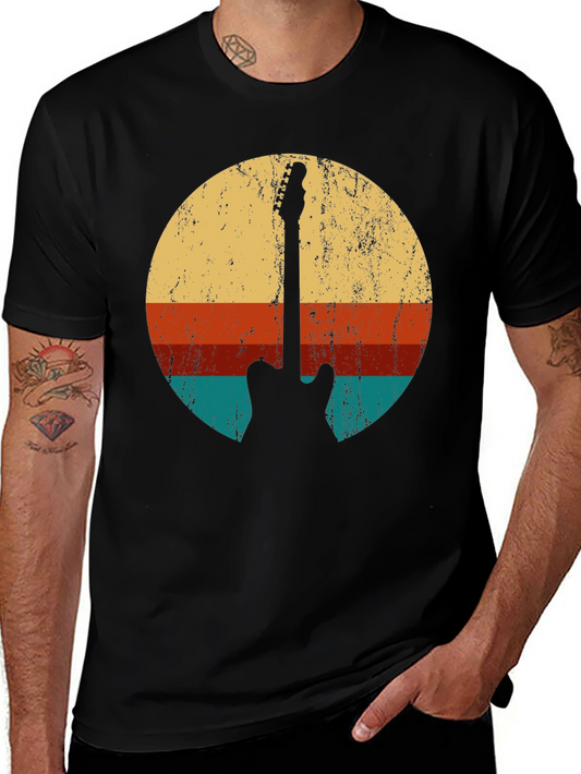 Retro Guitar T-Shirt - Vintage Style Music Tee