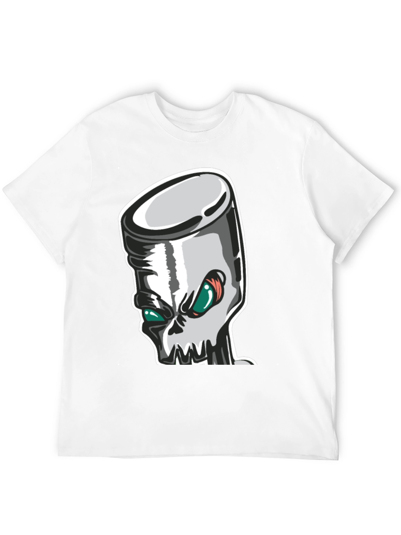 Skull Piston Graphic Tee - Black Cotton T-Shirt