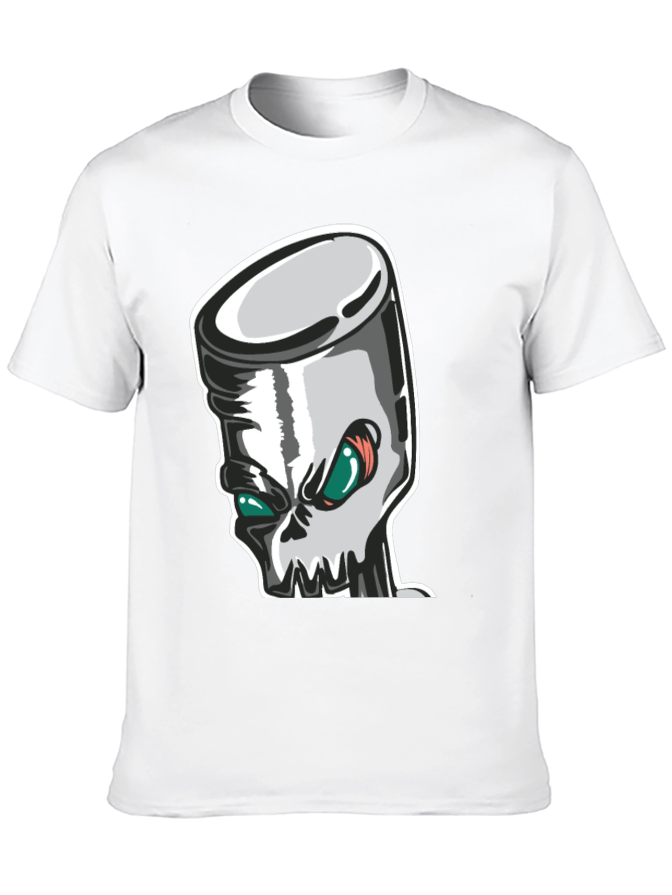 Skull Piston Graphic Tee - Black Cotton T-Shirt