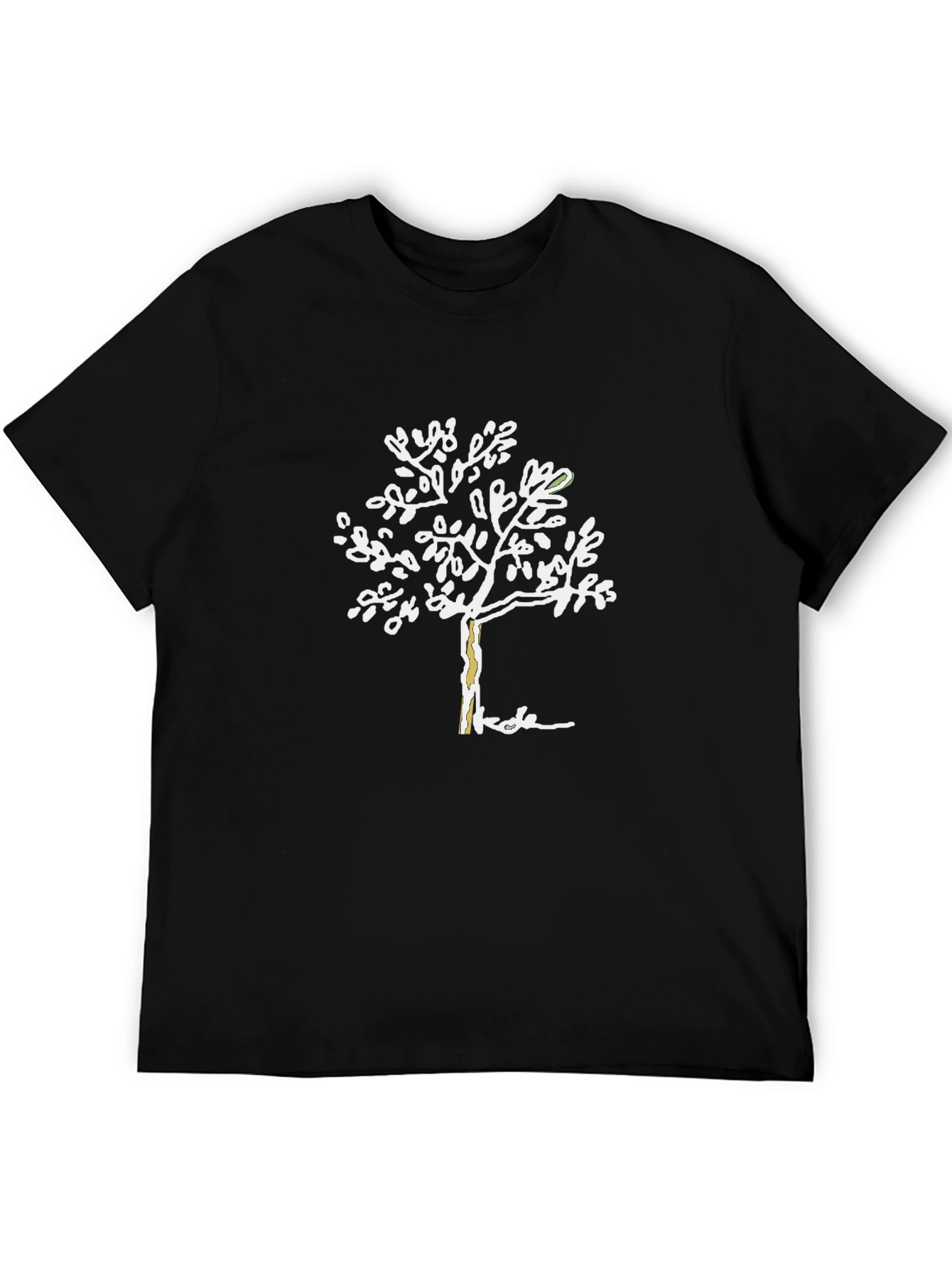 Unique Tree Graphic Black T-Shirt
