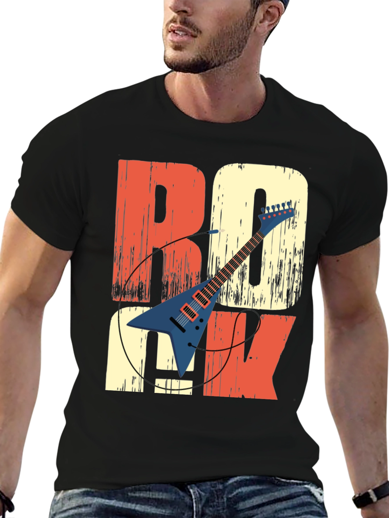 Retro Rock Guitar T-Shirt