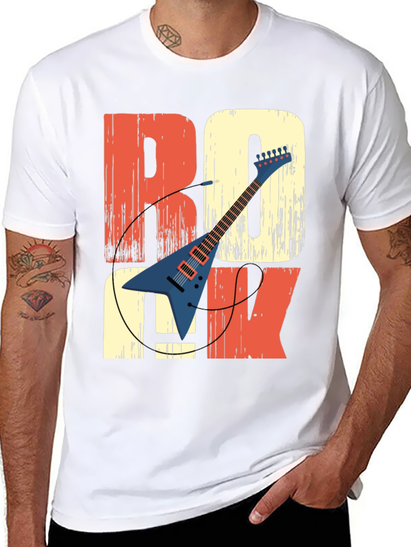 Retro Rock Guitar T-Shirt