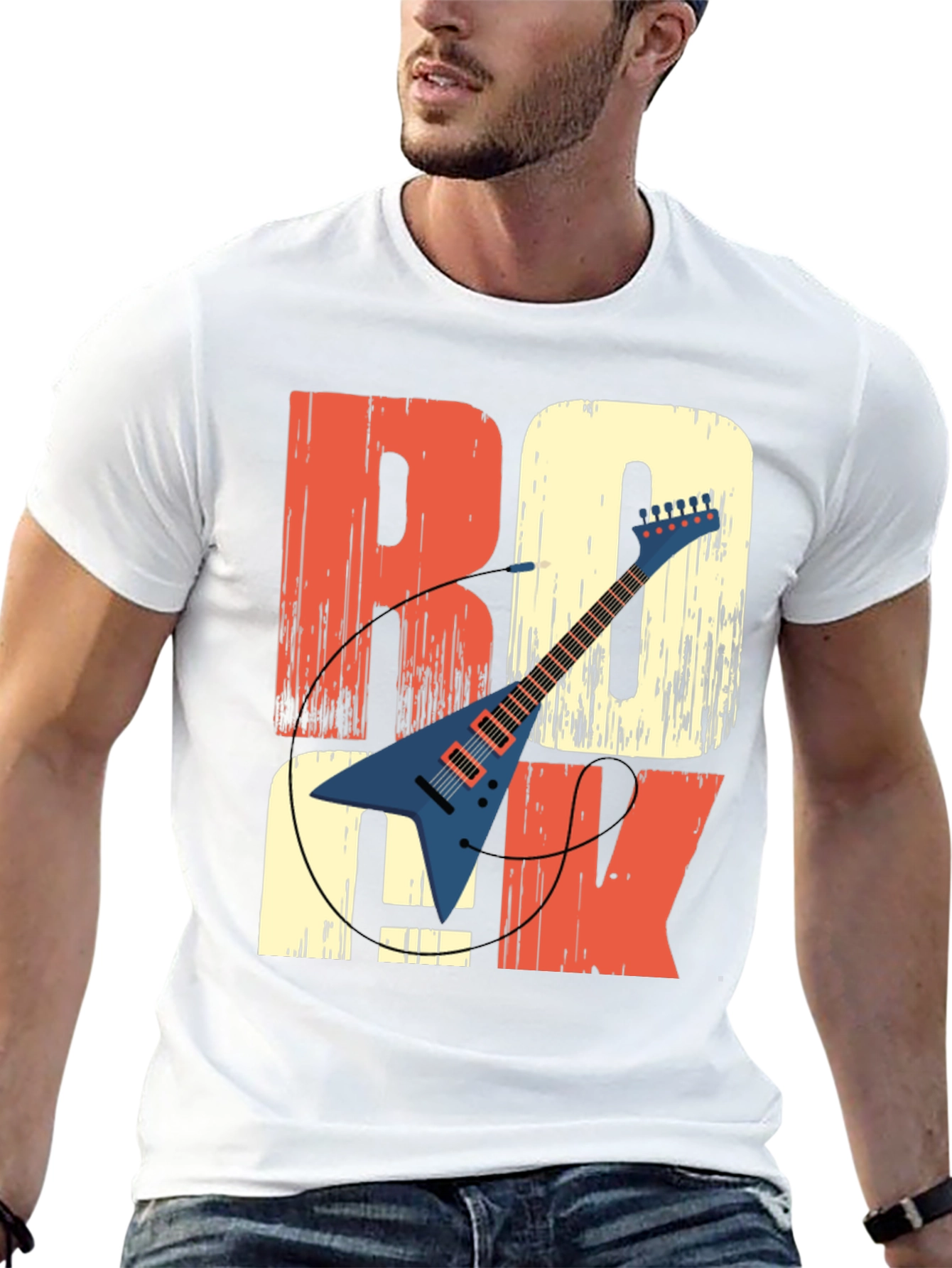 Retro Rock Guitar T-Shirt