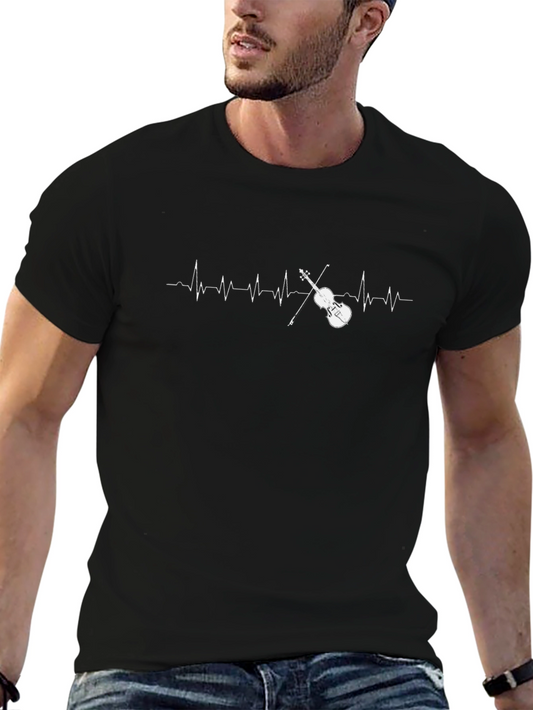 Violin Heartbeat T-Shirt - Music Lover Tee