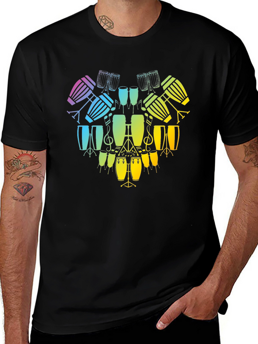 Rainbow Drum Heart T-Shirt