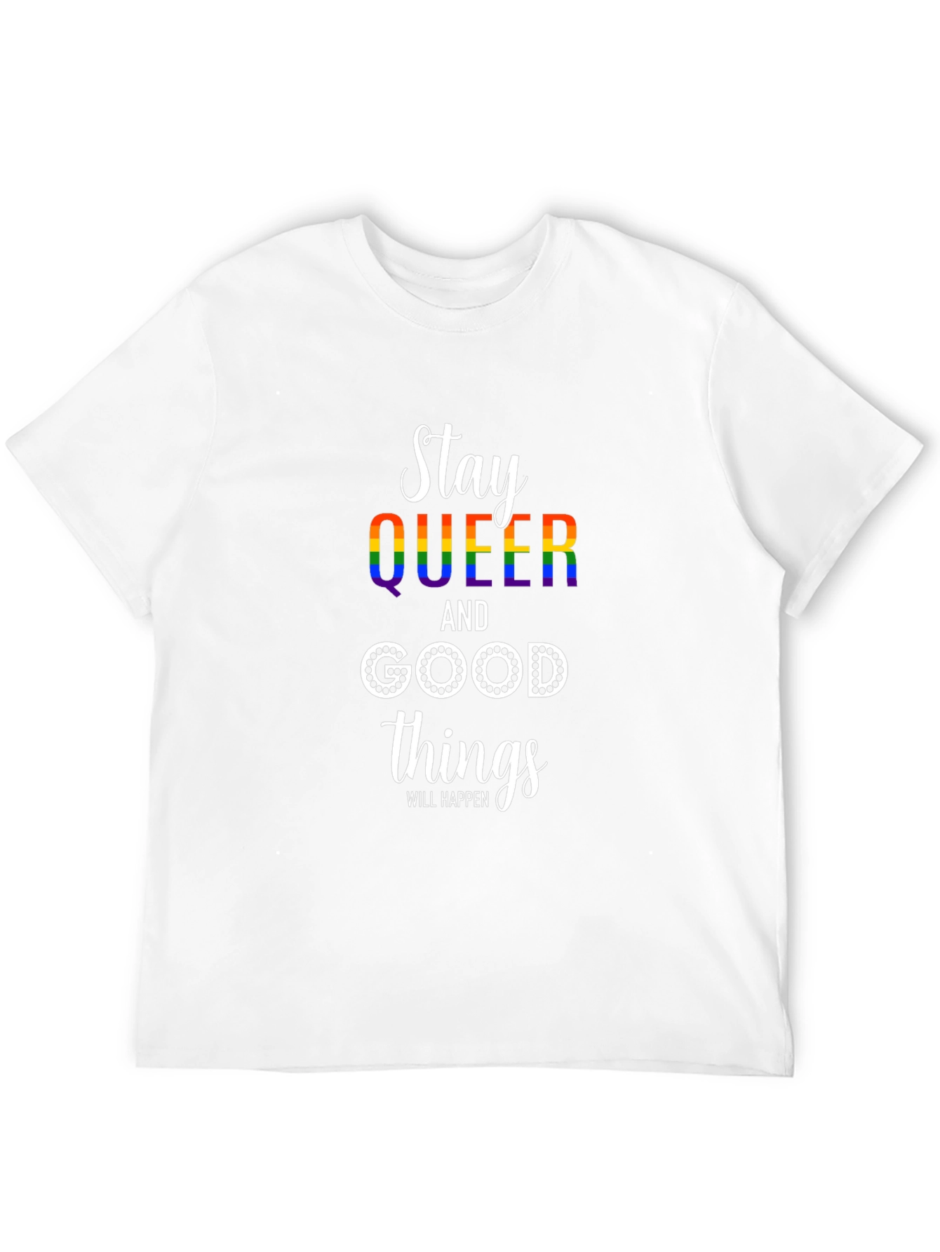 Stay Queer Rainbow Graphic T-Shirt