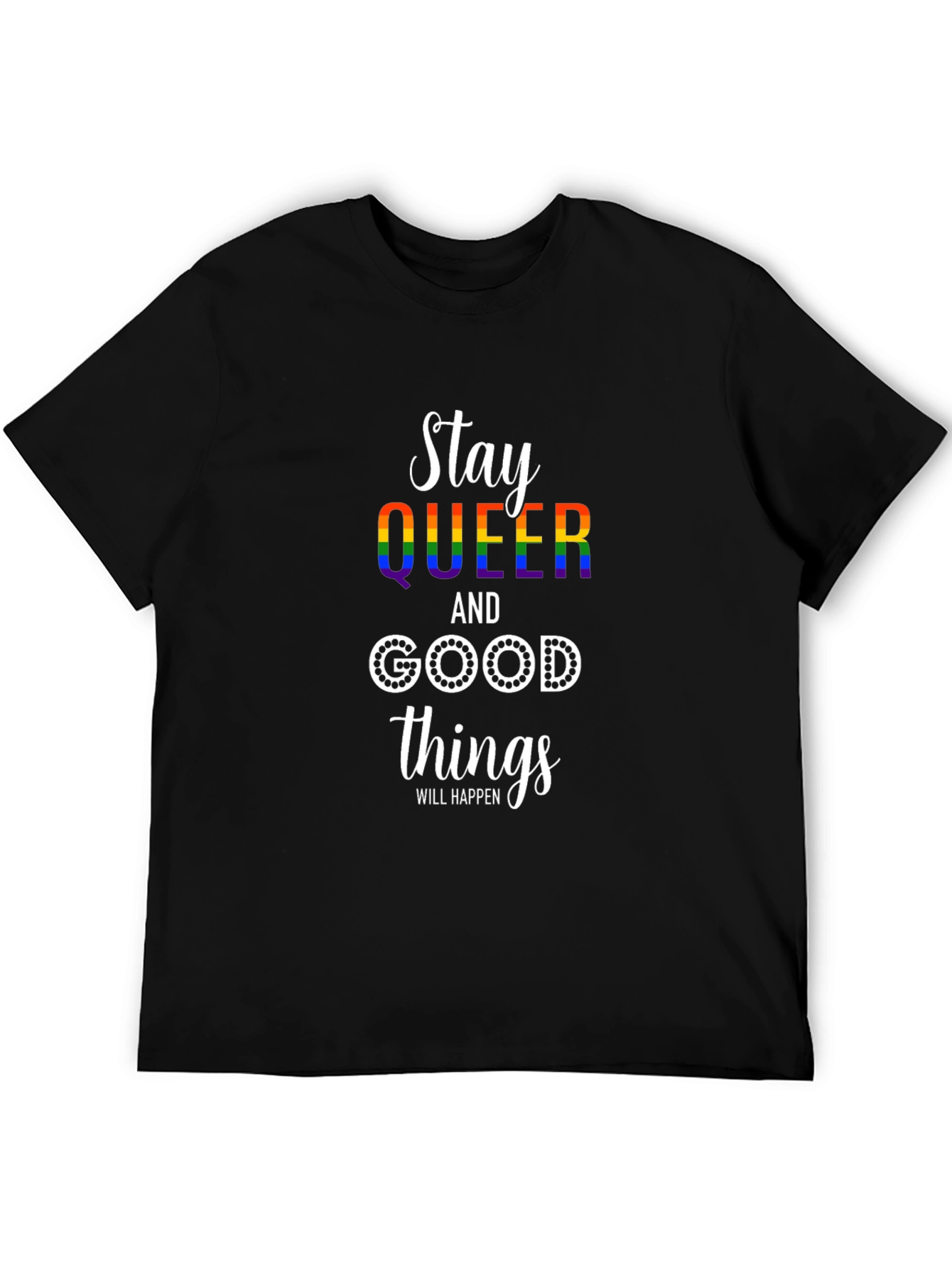 Stay Queer Rainbow Graphic T-Shirt