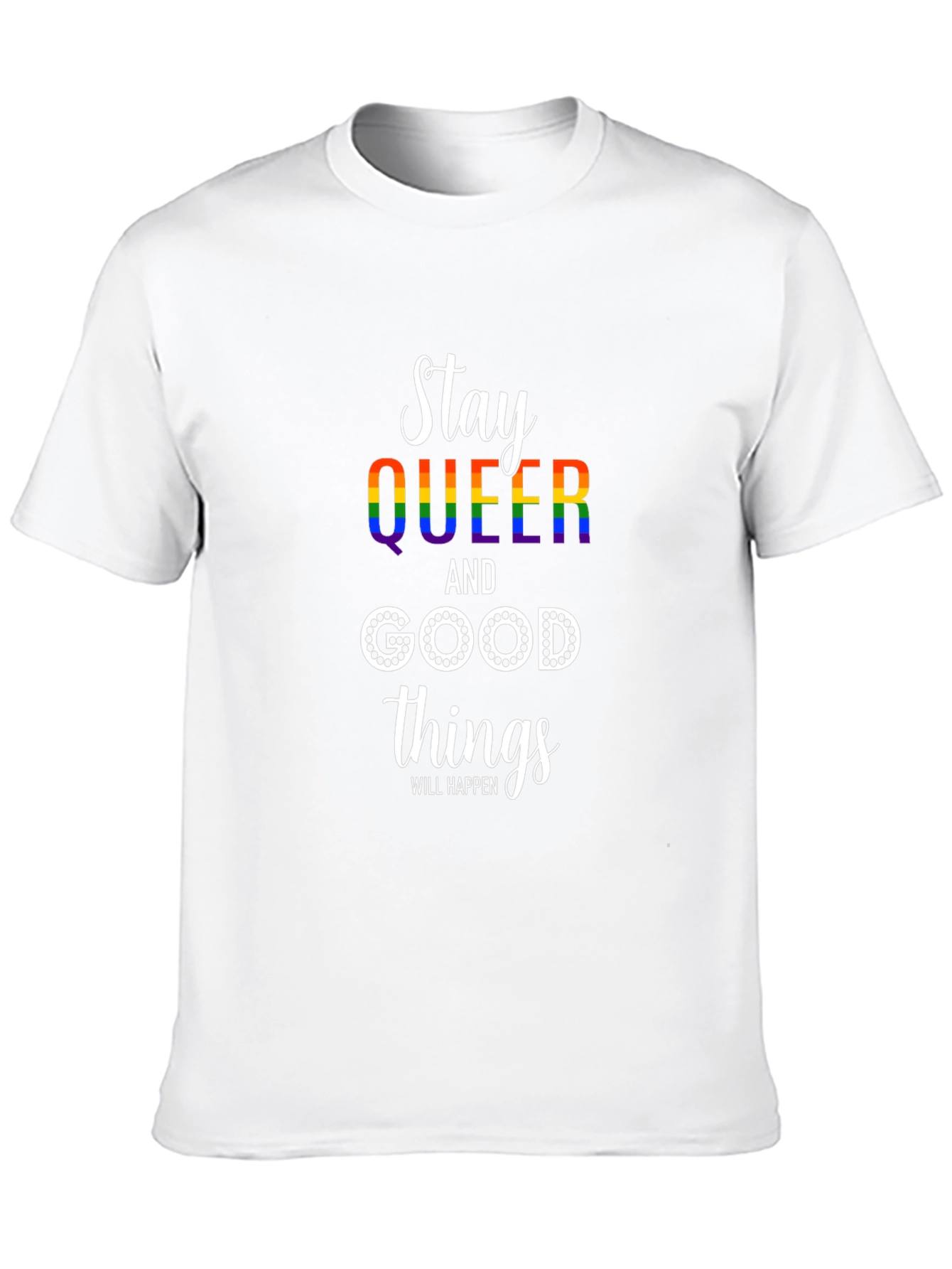 Stay Queer Rainbow Graphic T-Shirt