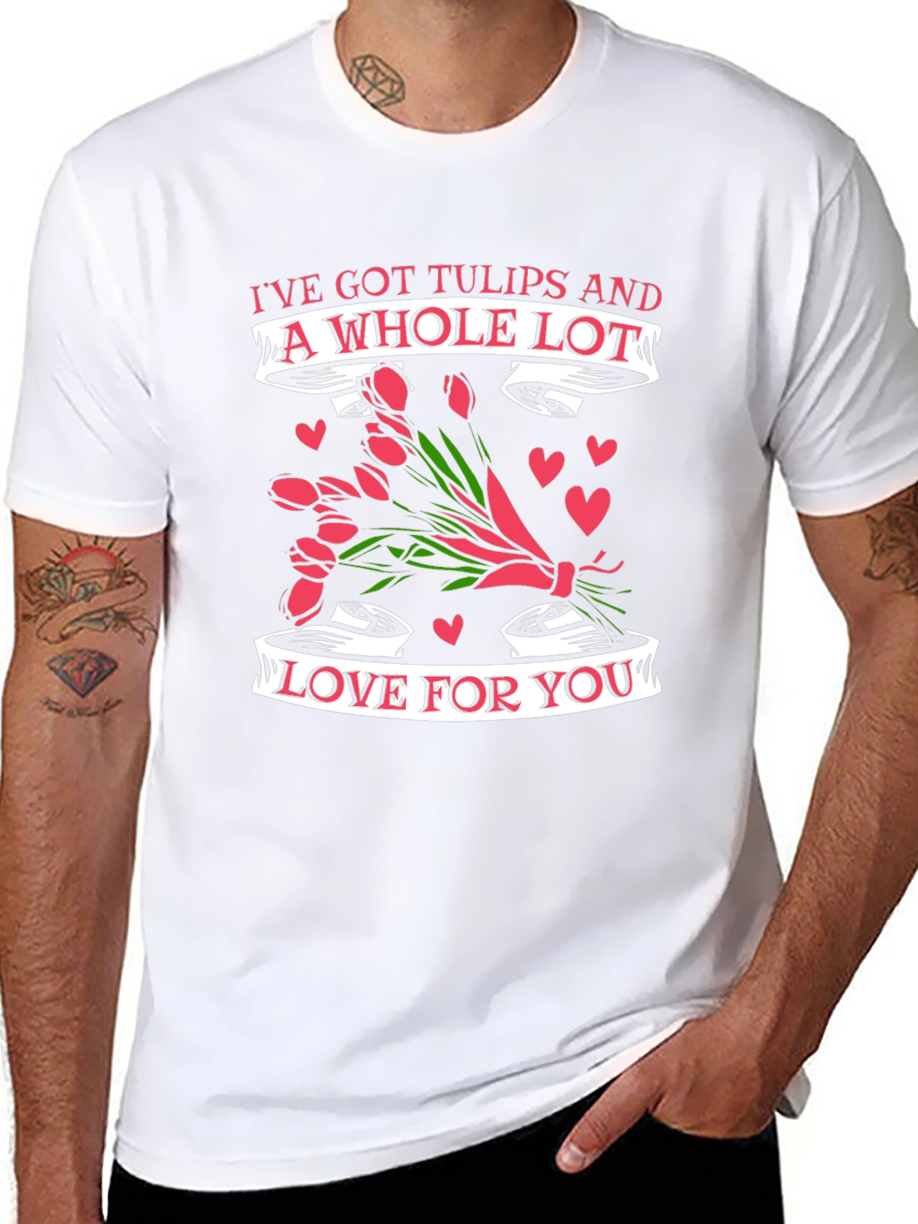 Tulips & Love T-Shirt - Romantic Valentines Day Gift