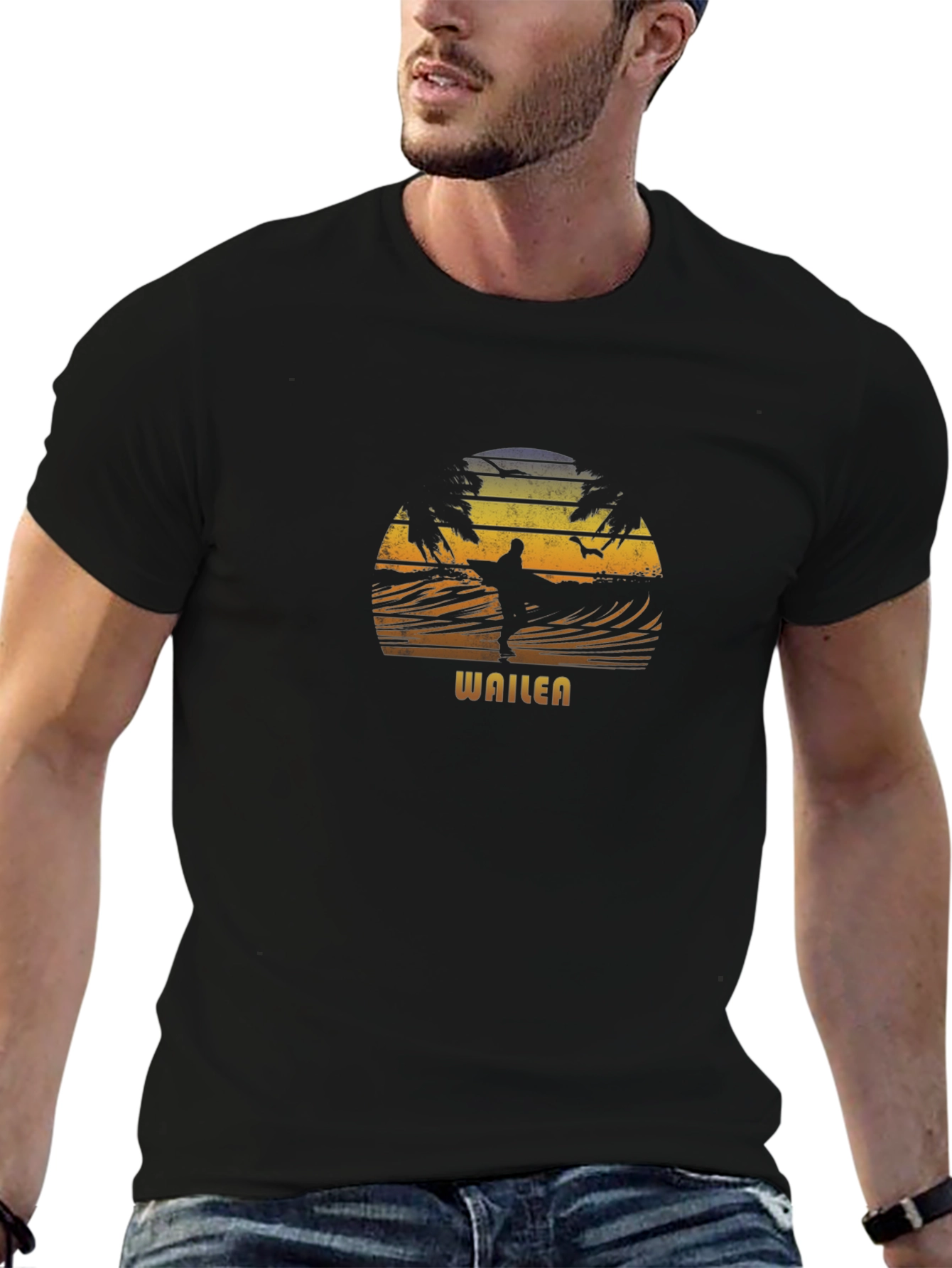 Wailea Surfer Graphic Tee - Retro Style