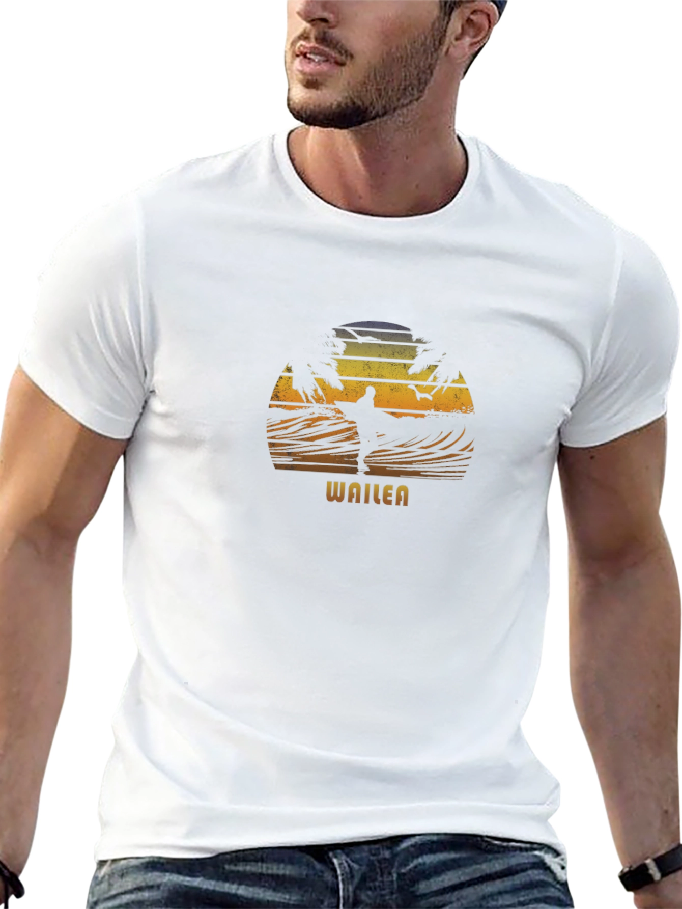 Wailea Surfer Graphic Tee - Retro Style