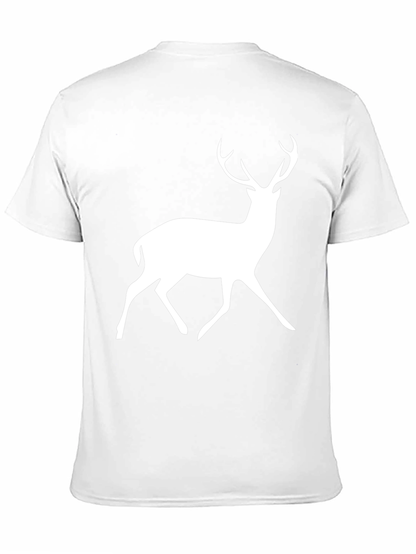 Black T-Shirt with White Deer Graphic