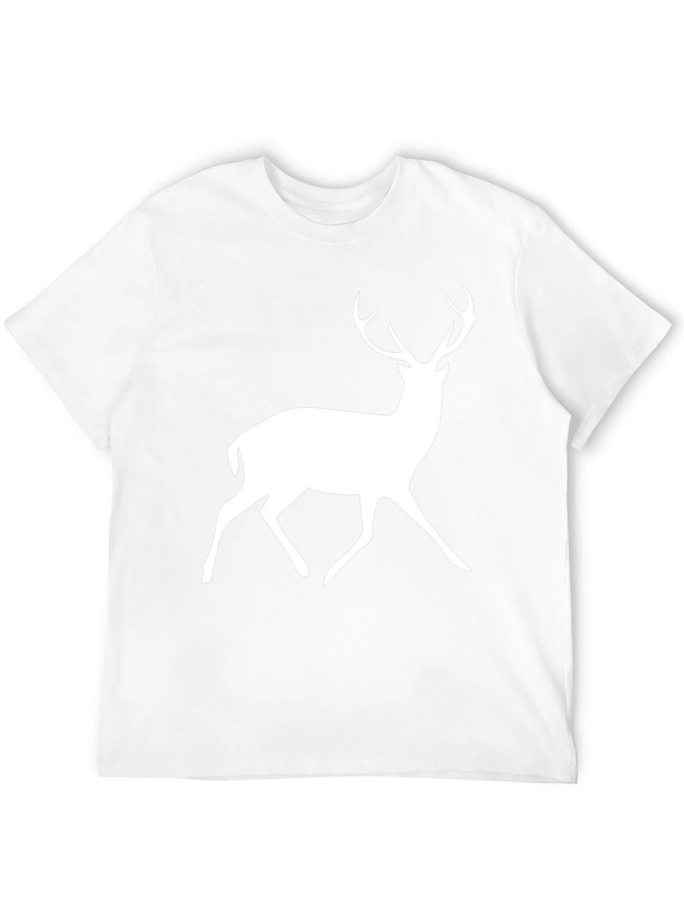 Black T-Shirt with White Deer Graphic