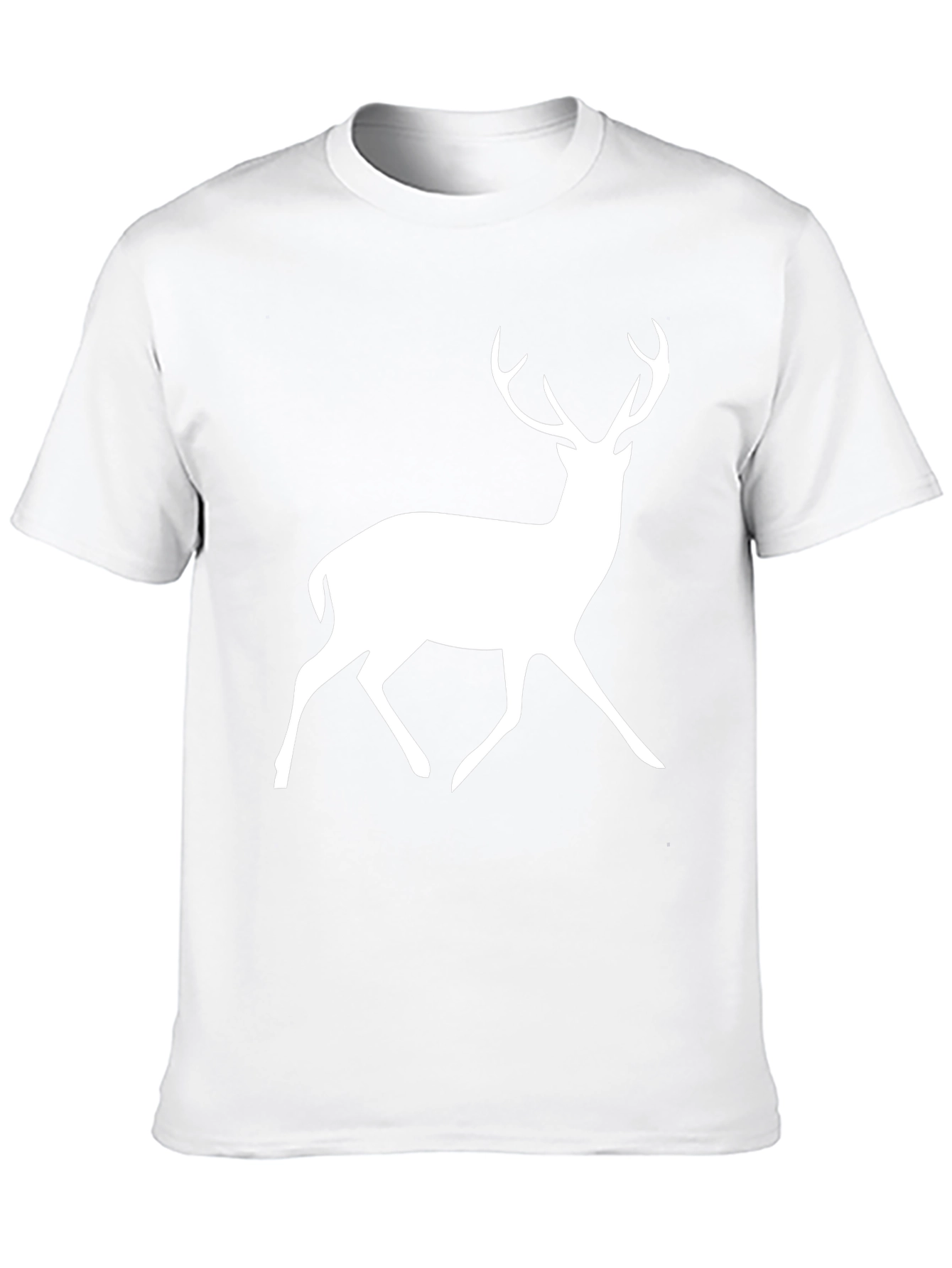 Black T-Shirt with White Deer Graphic