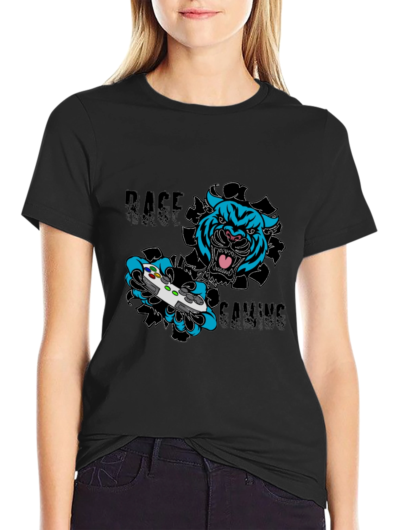 Rage Gaming T-Shirt - Tiger Controller Graphic Tee