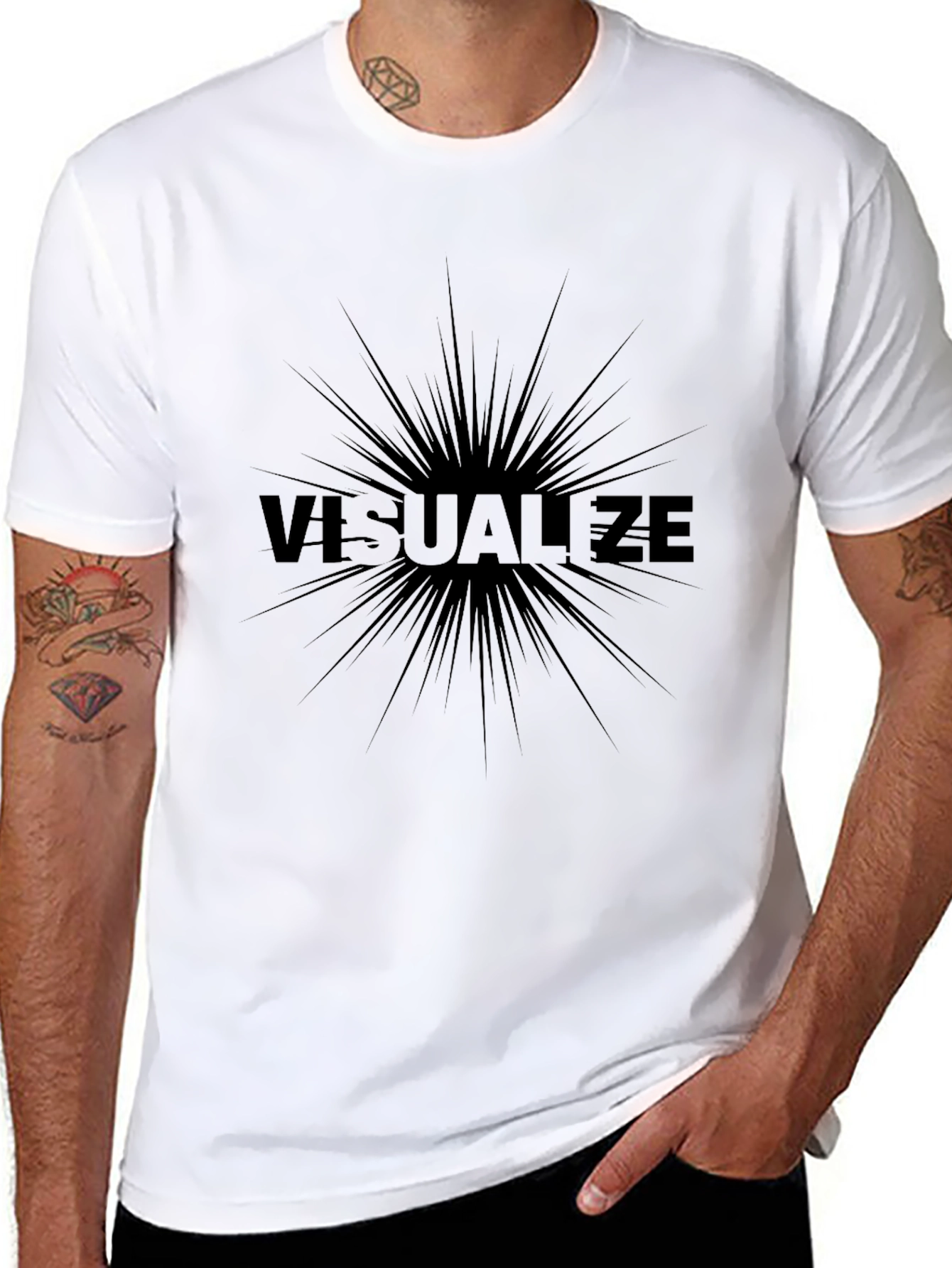 Visualize Graphic T-Shirt - Stylish Black Tee