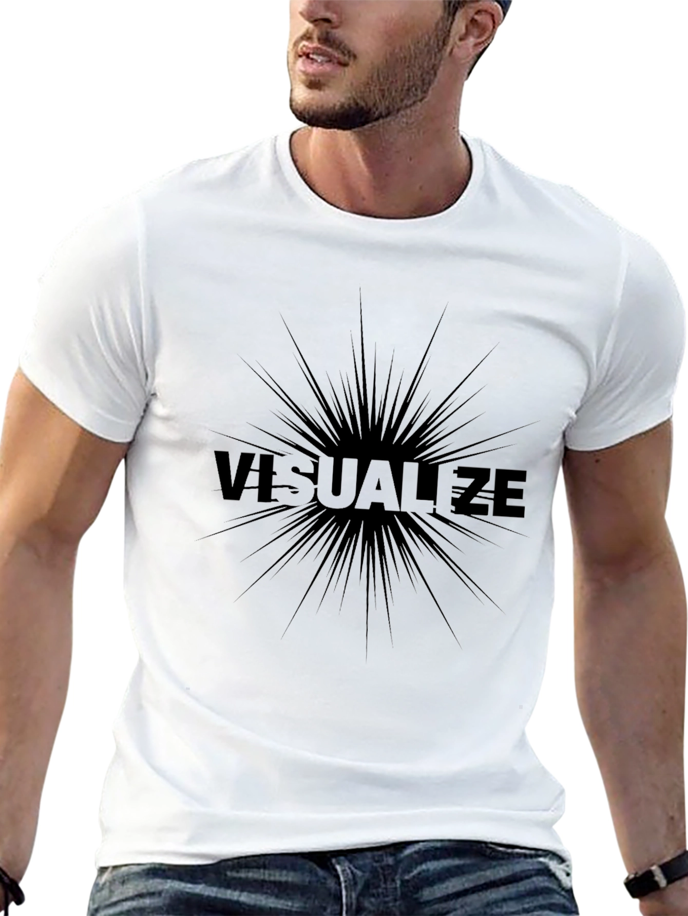 Visualize Graphic T-Shirt - Stylish Black Tee