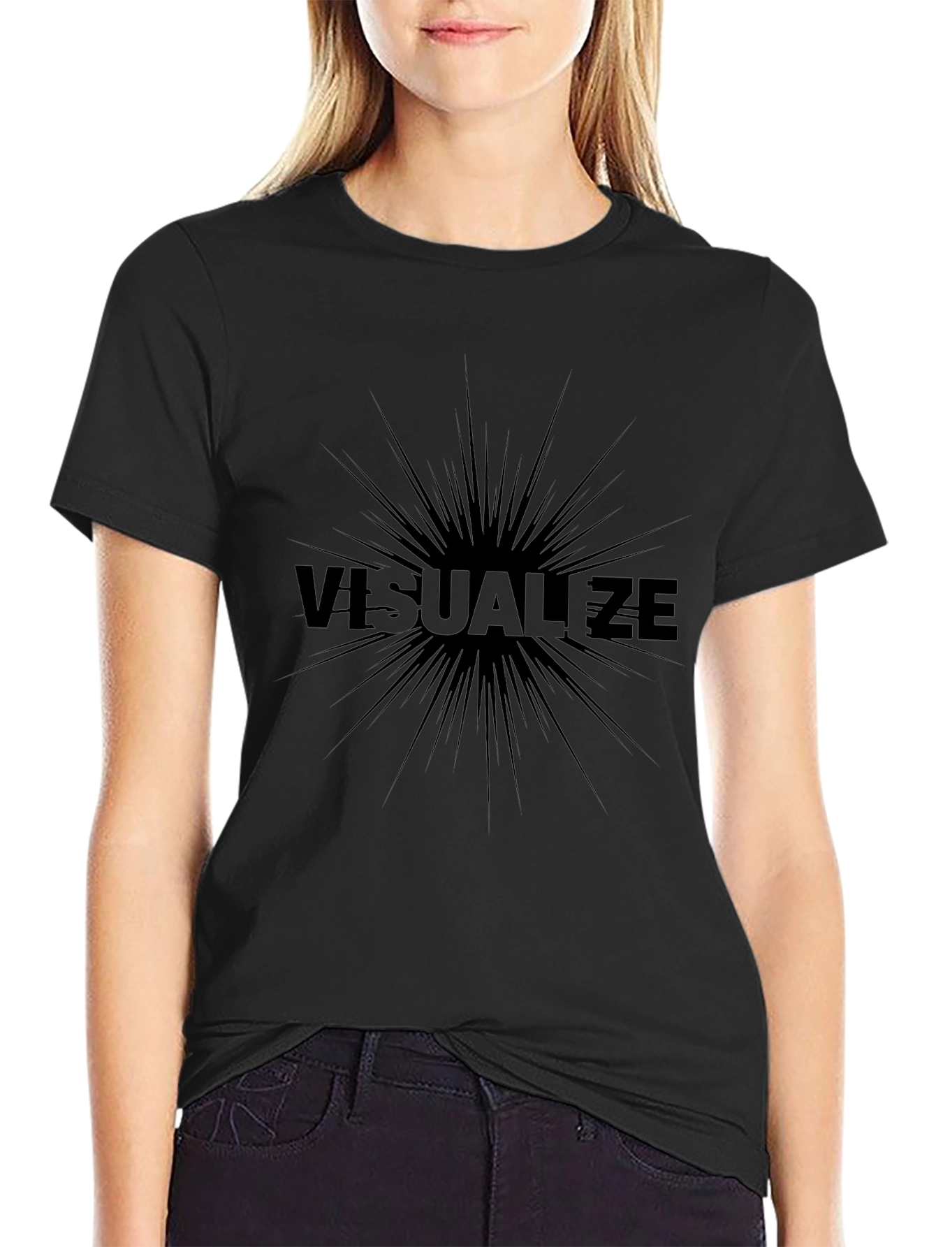 Visualize Graphic T-Shirt - Stylish Black Tee