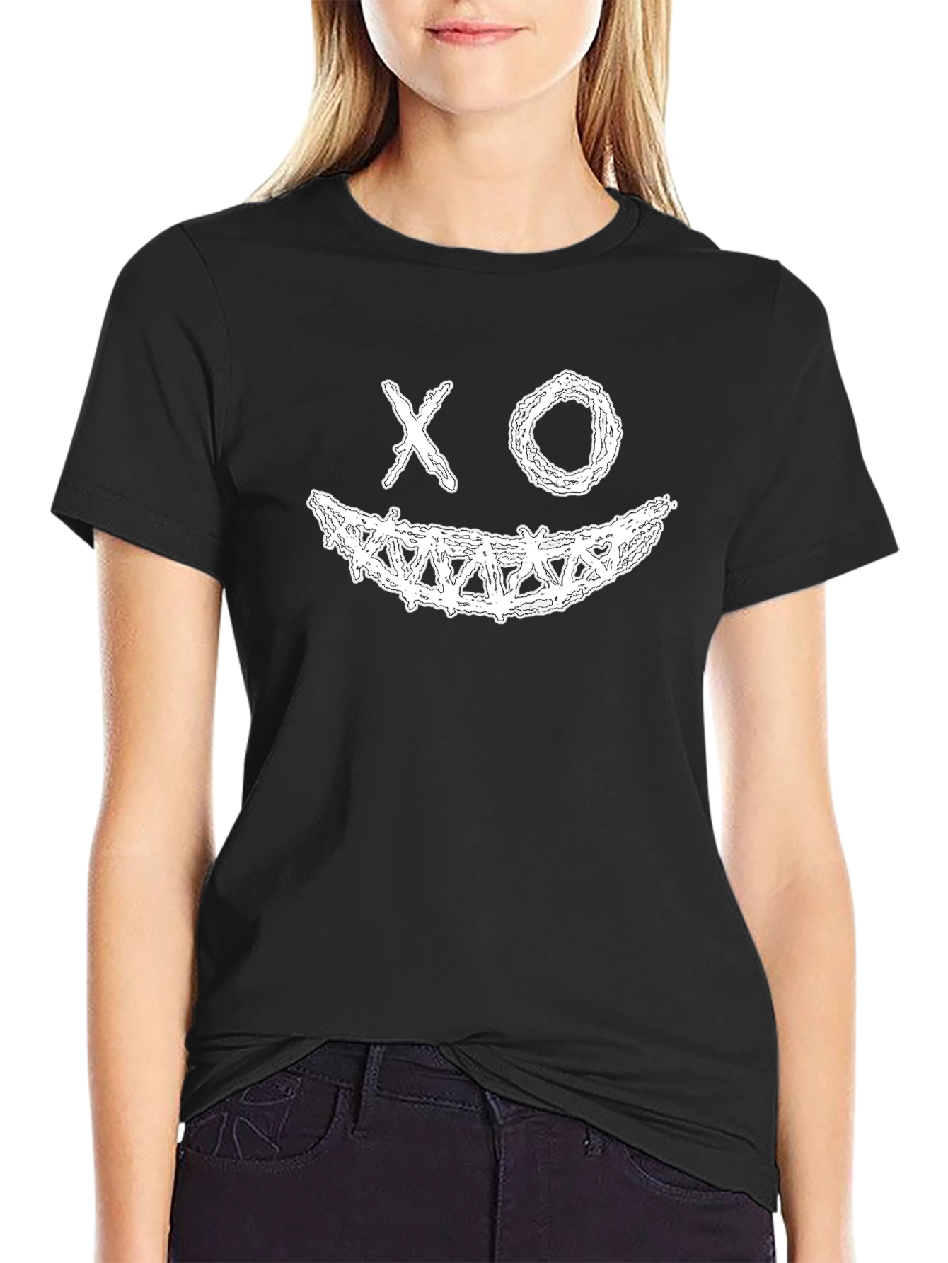 XO Smile Black Graphic Tee