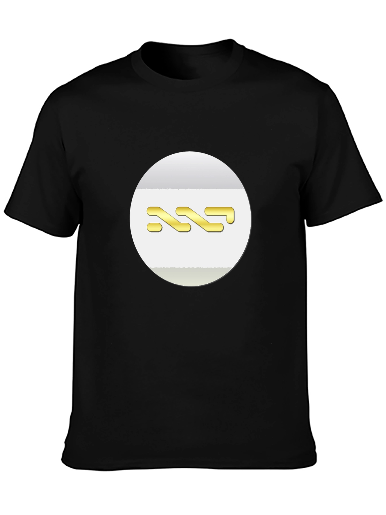 Stylish Black Tee with Abstract Gold Design