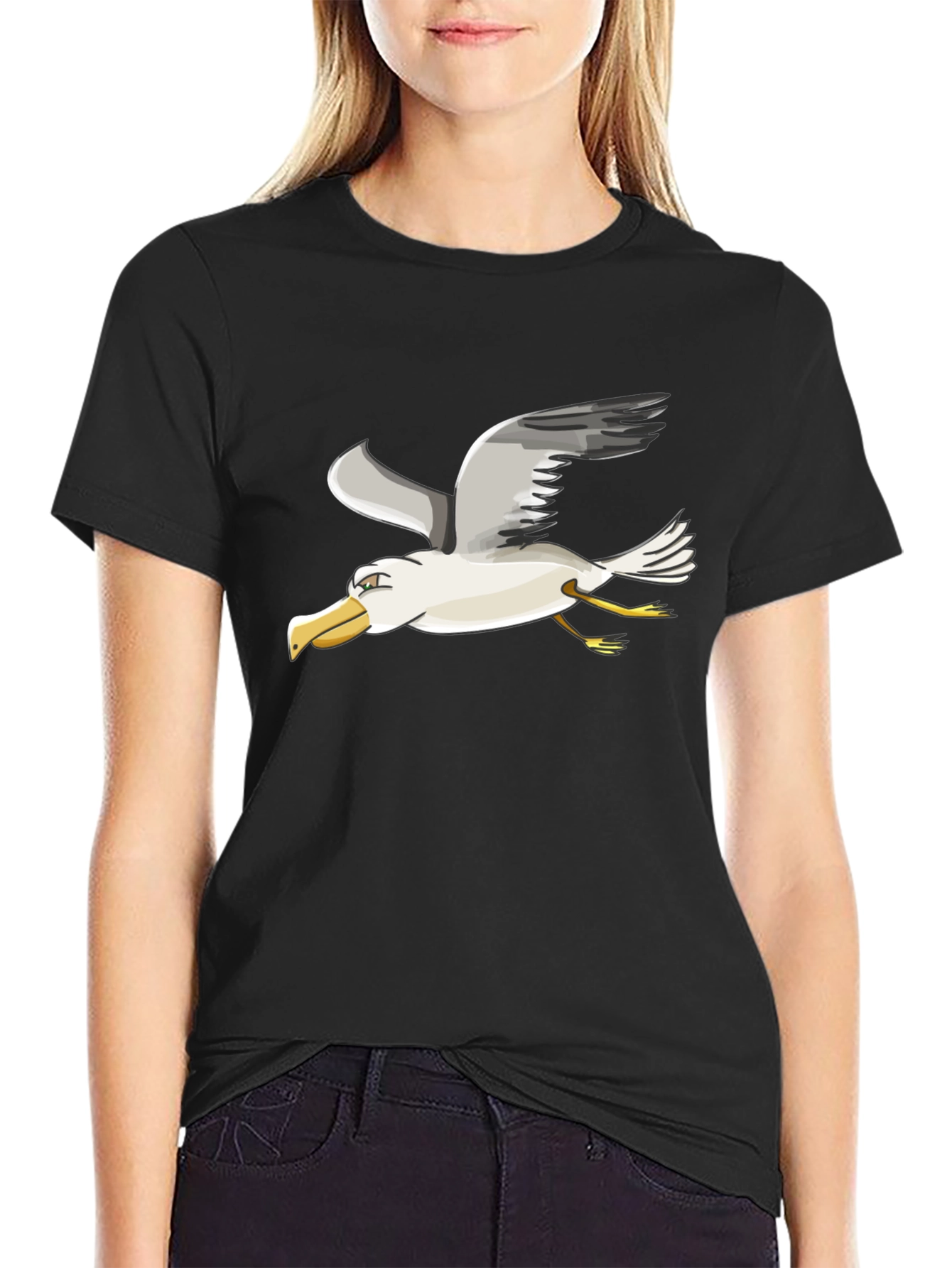 Seagull Graphic Tee - Black Casual Shirt