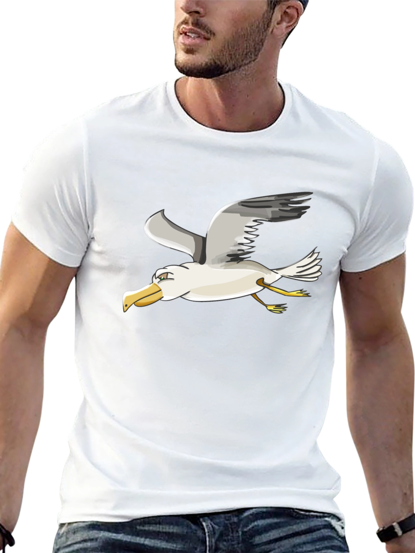 Seagull Graphic Tee - Black Casual Shirt