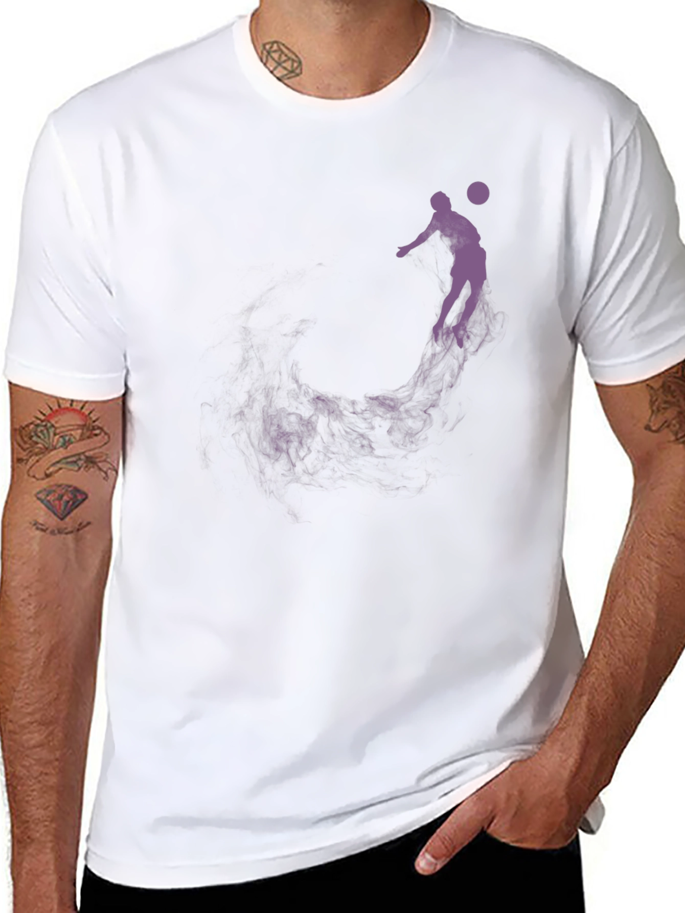 Basketball Silhouette Graphic Tee - Black