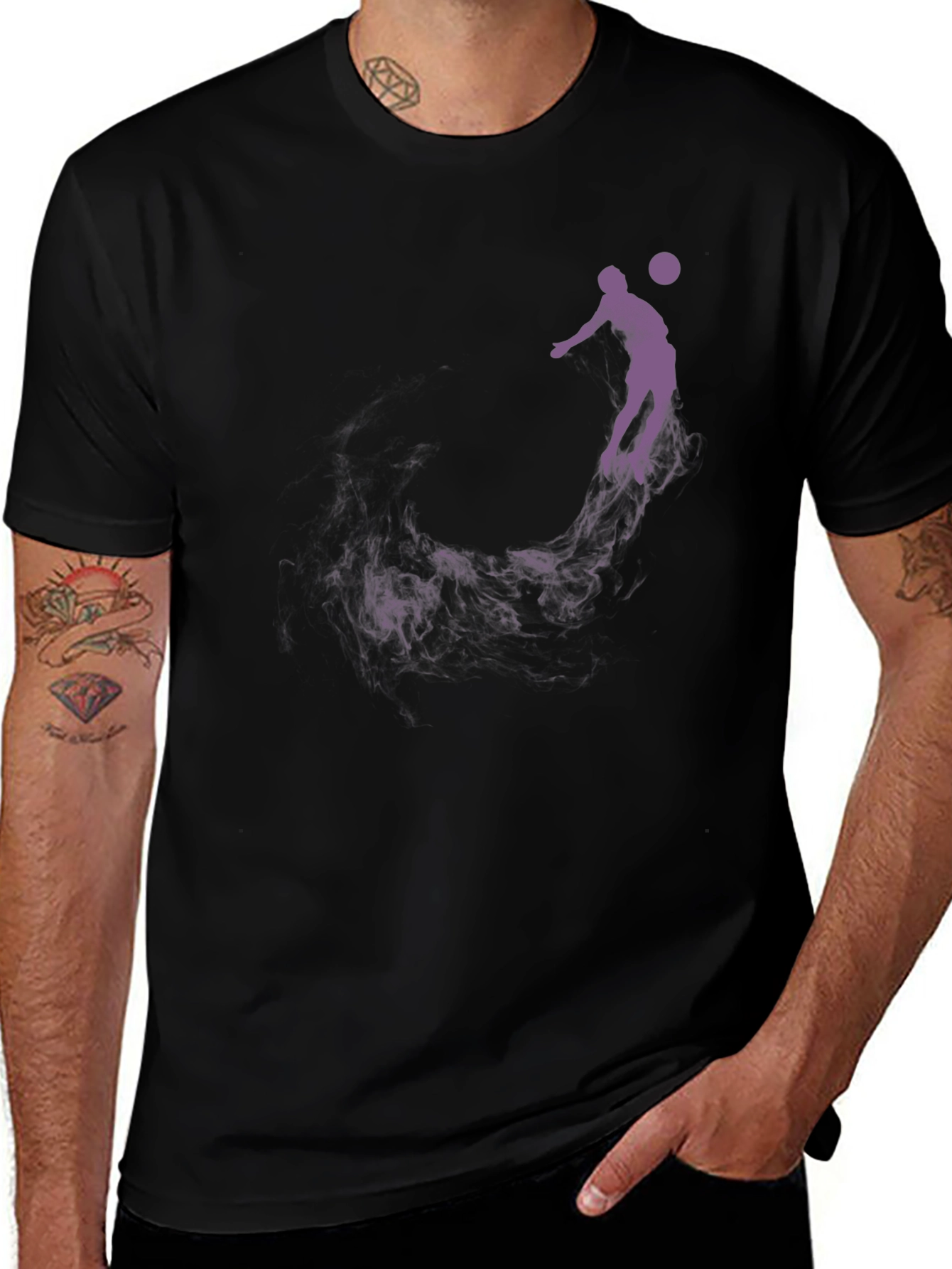 Basketball Silhouette Graphic Tee - Black