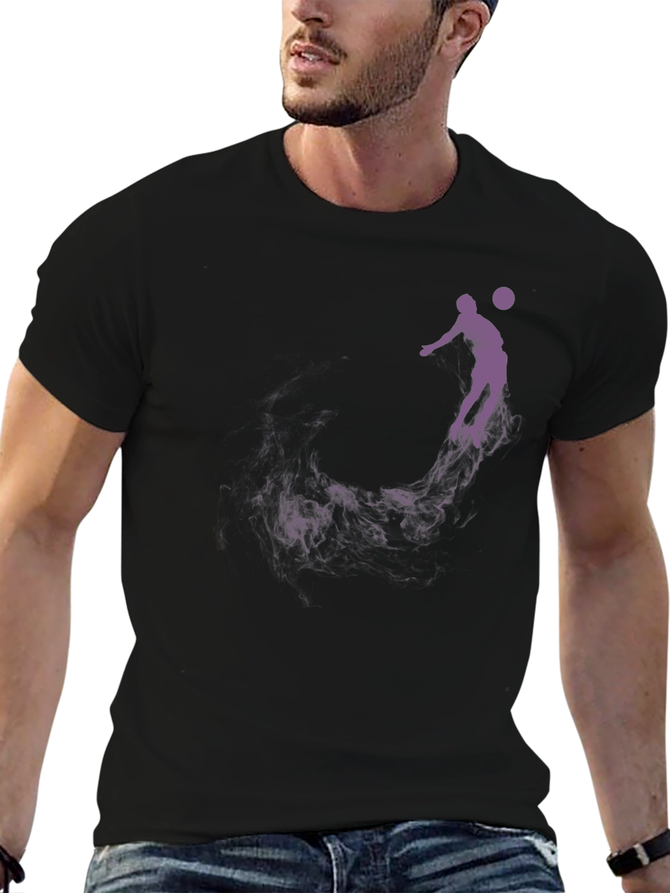 Basketball Silhouette Graphic Tee - Black