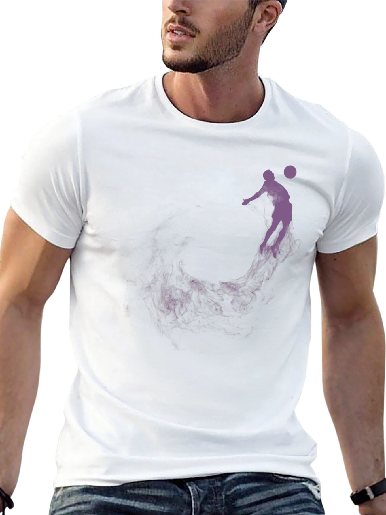 Basketball Silhouette Graphic Tee - Black