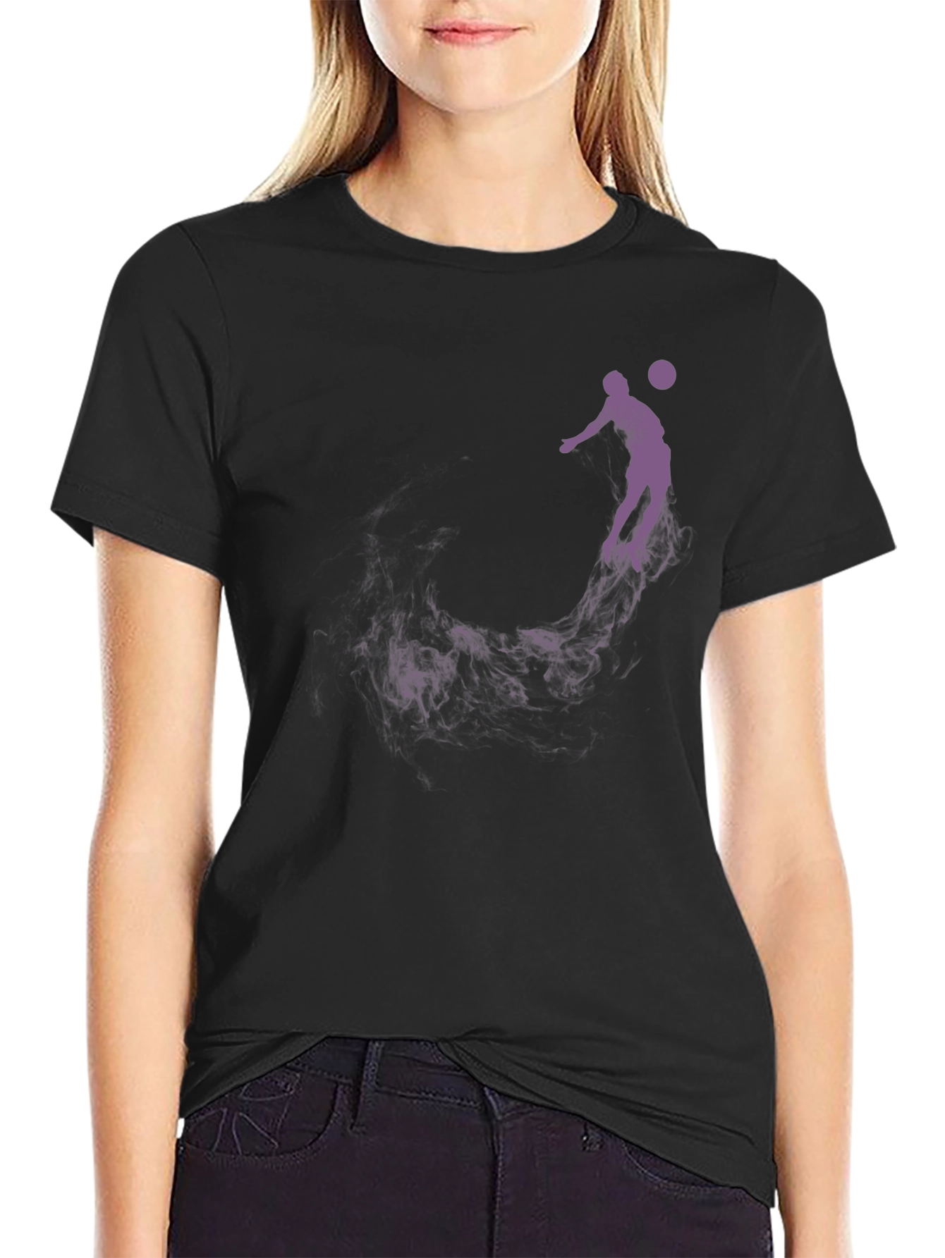 Basketball Silhouette Graphic Tee - Black
