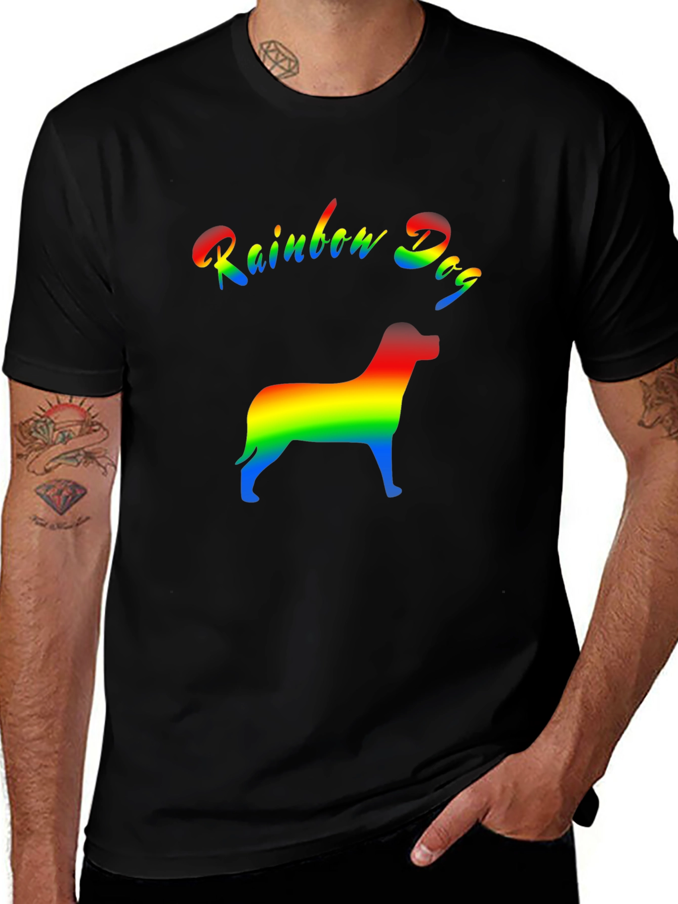 Rainbow Dog Graphic T-Shirt