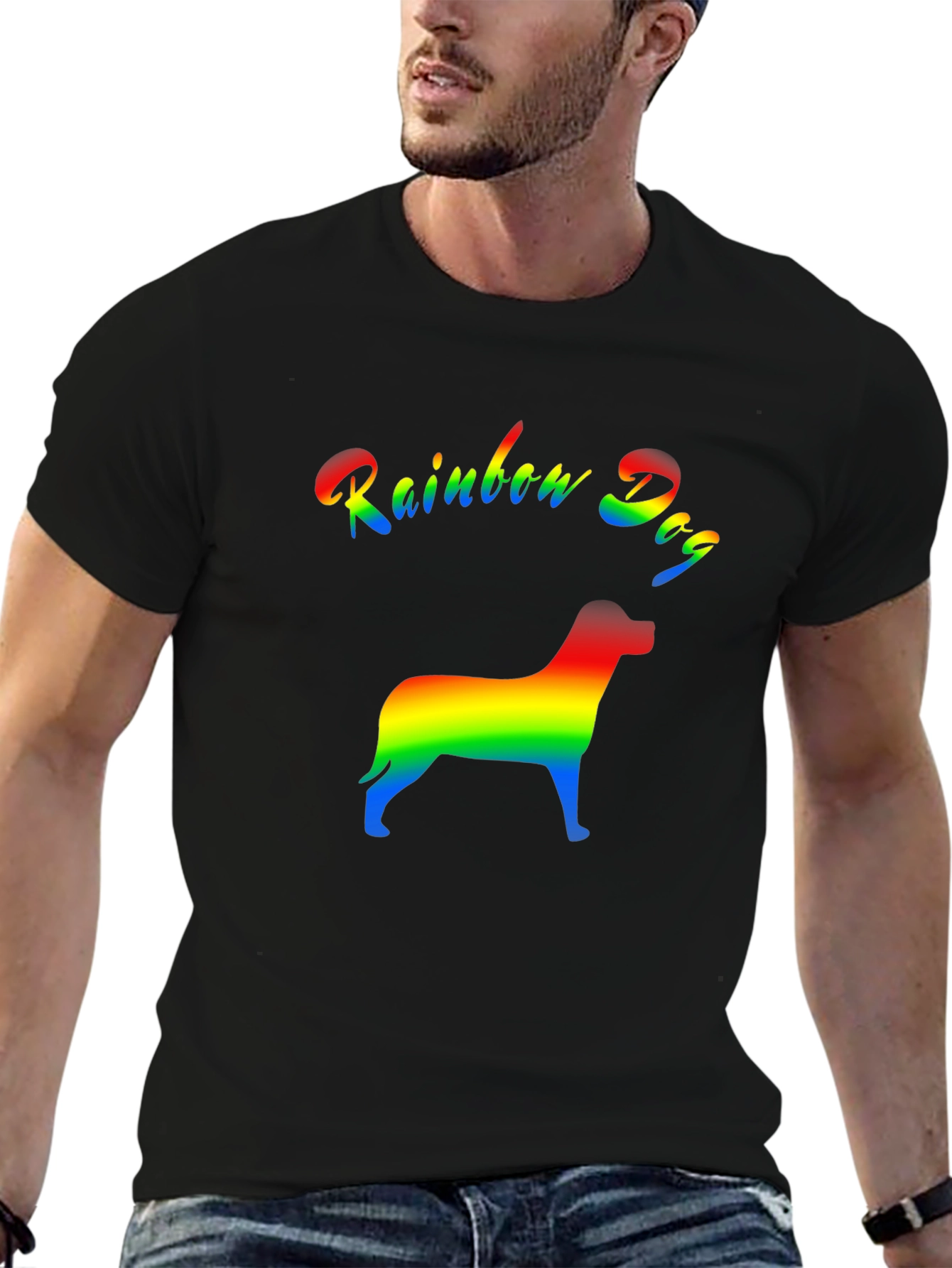 Rainbow Dog Graphic T-Shirt
