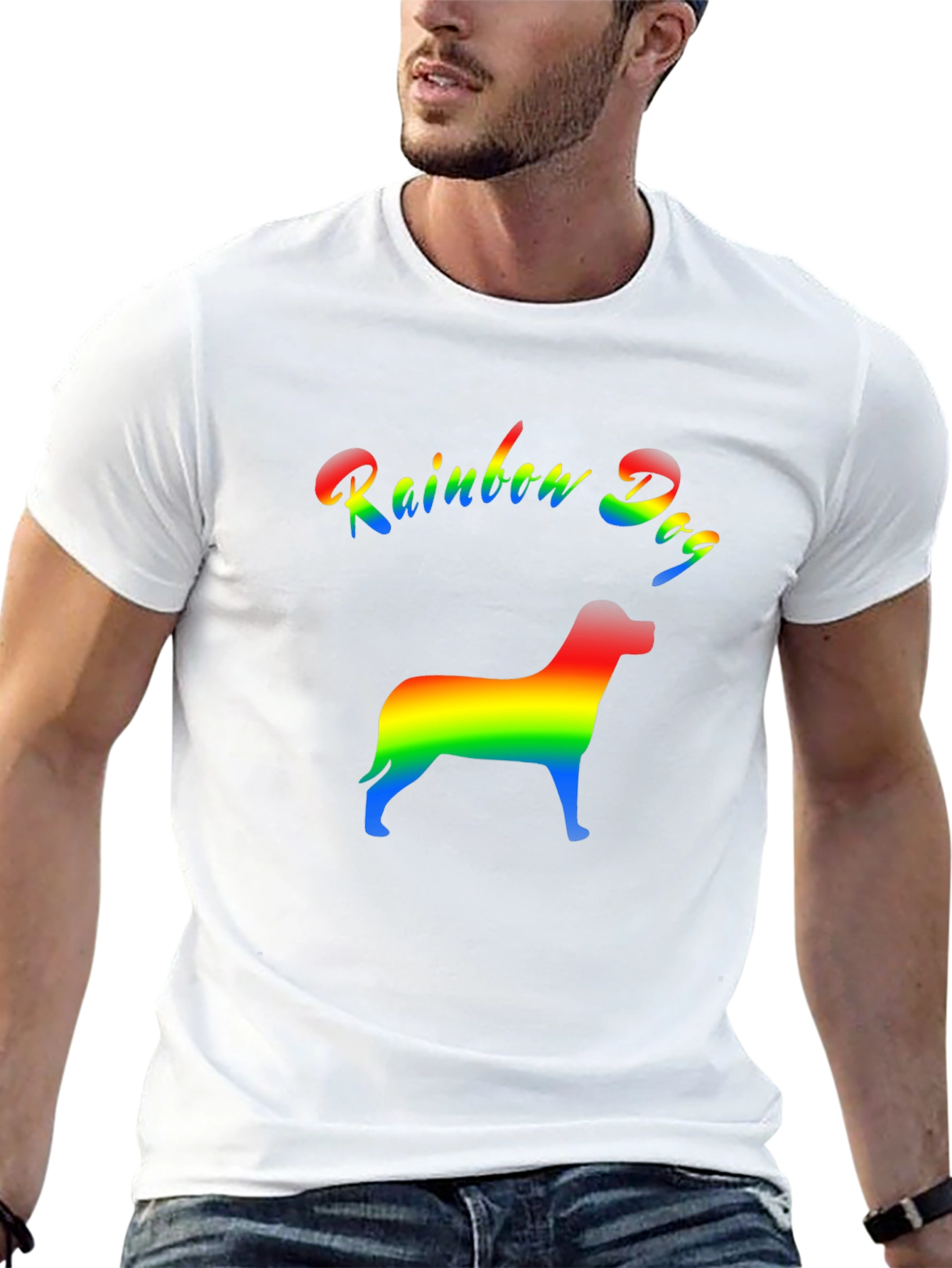 Rainbow Dog Graphic T-Shirt