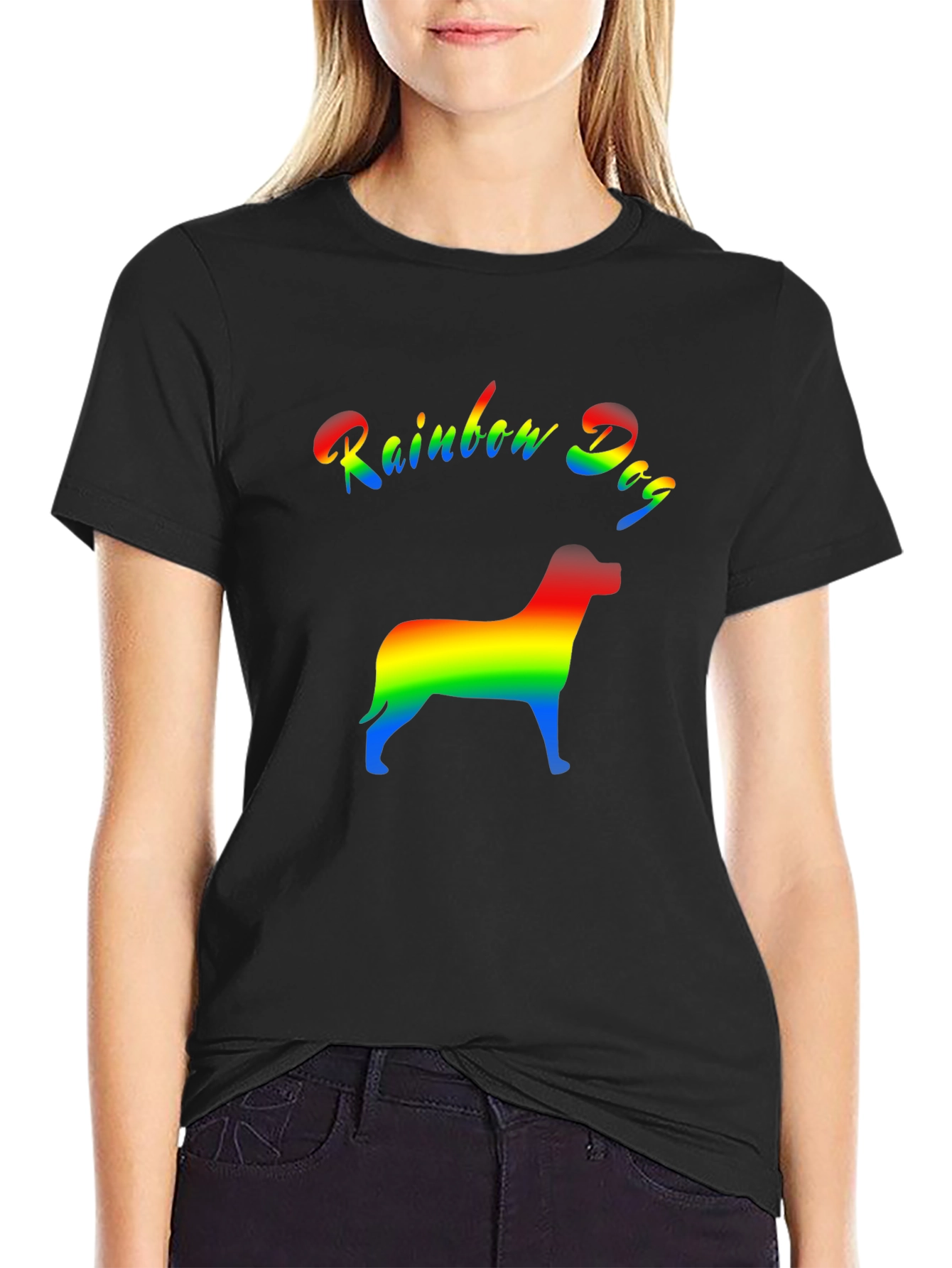 Rainbow Dog Graphic T-Shirt