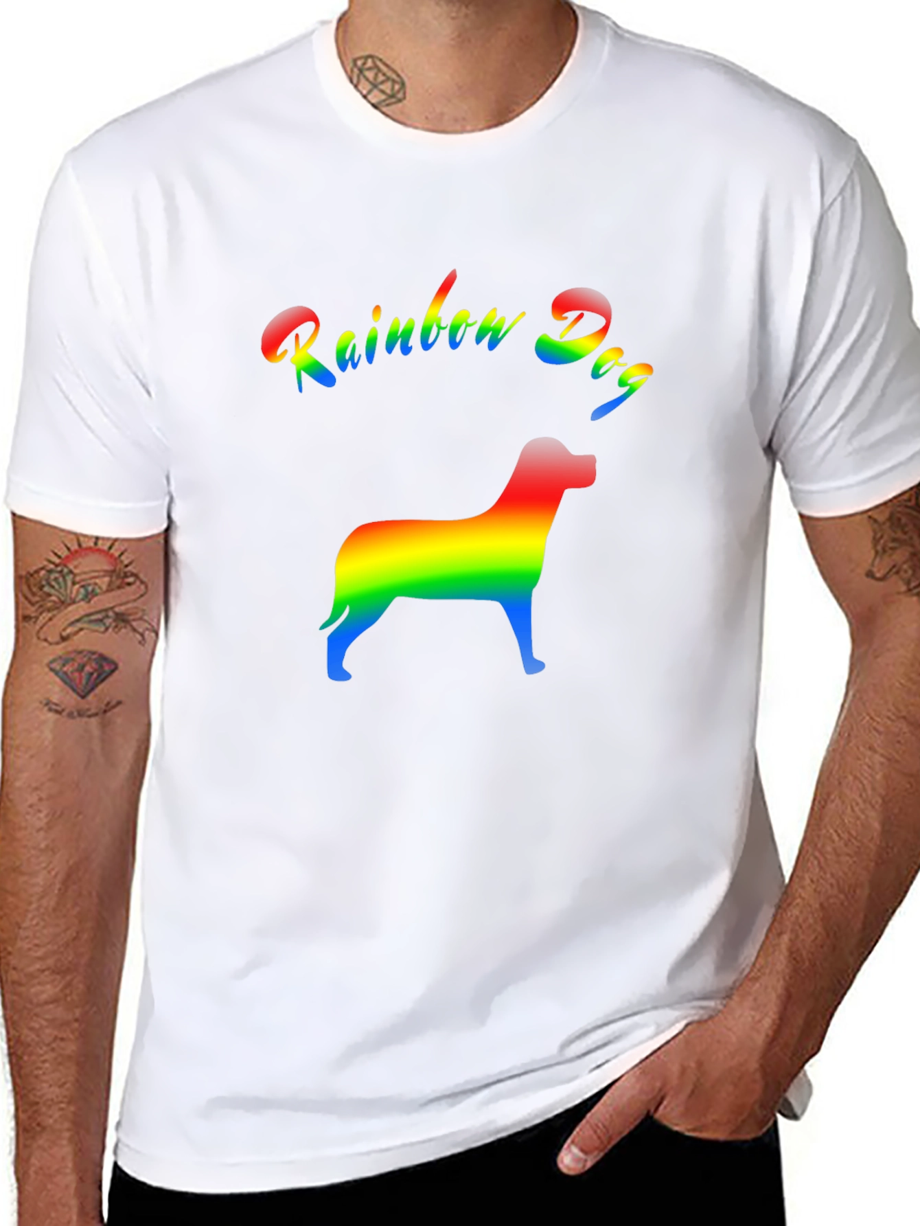 Rainbow Dog Graphic T-Shirt